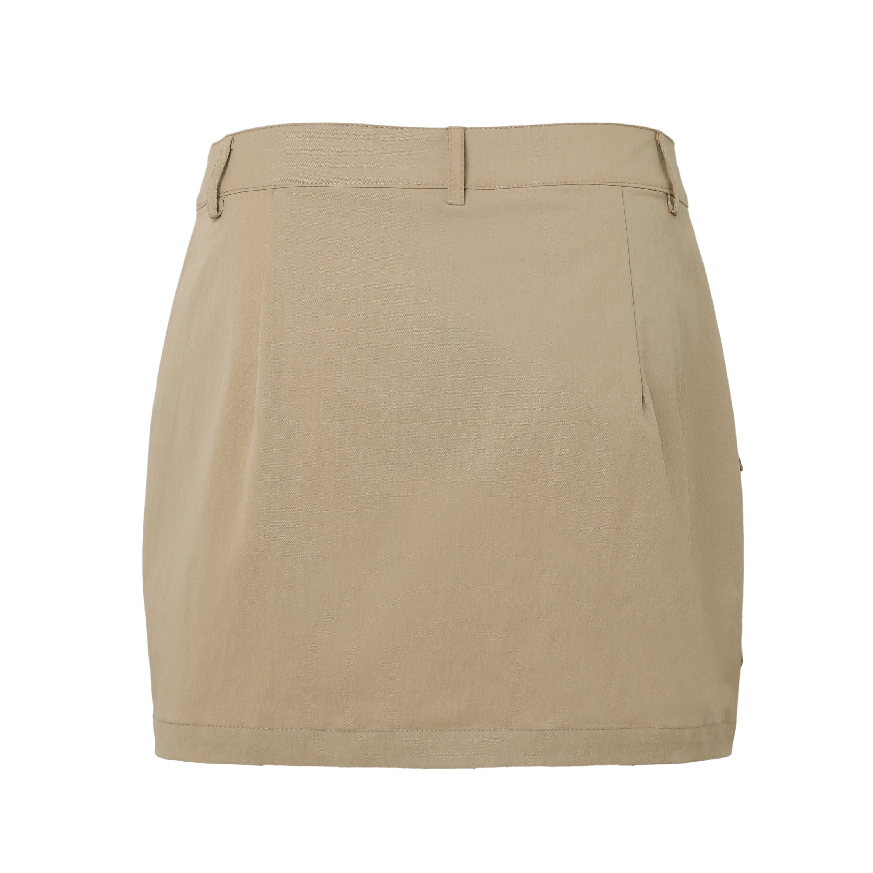 Sylc Designs Womens Khaki Nylon Cargo Mini Skirt