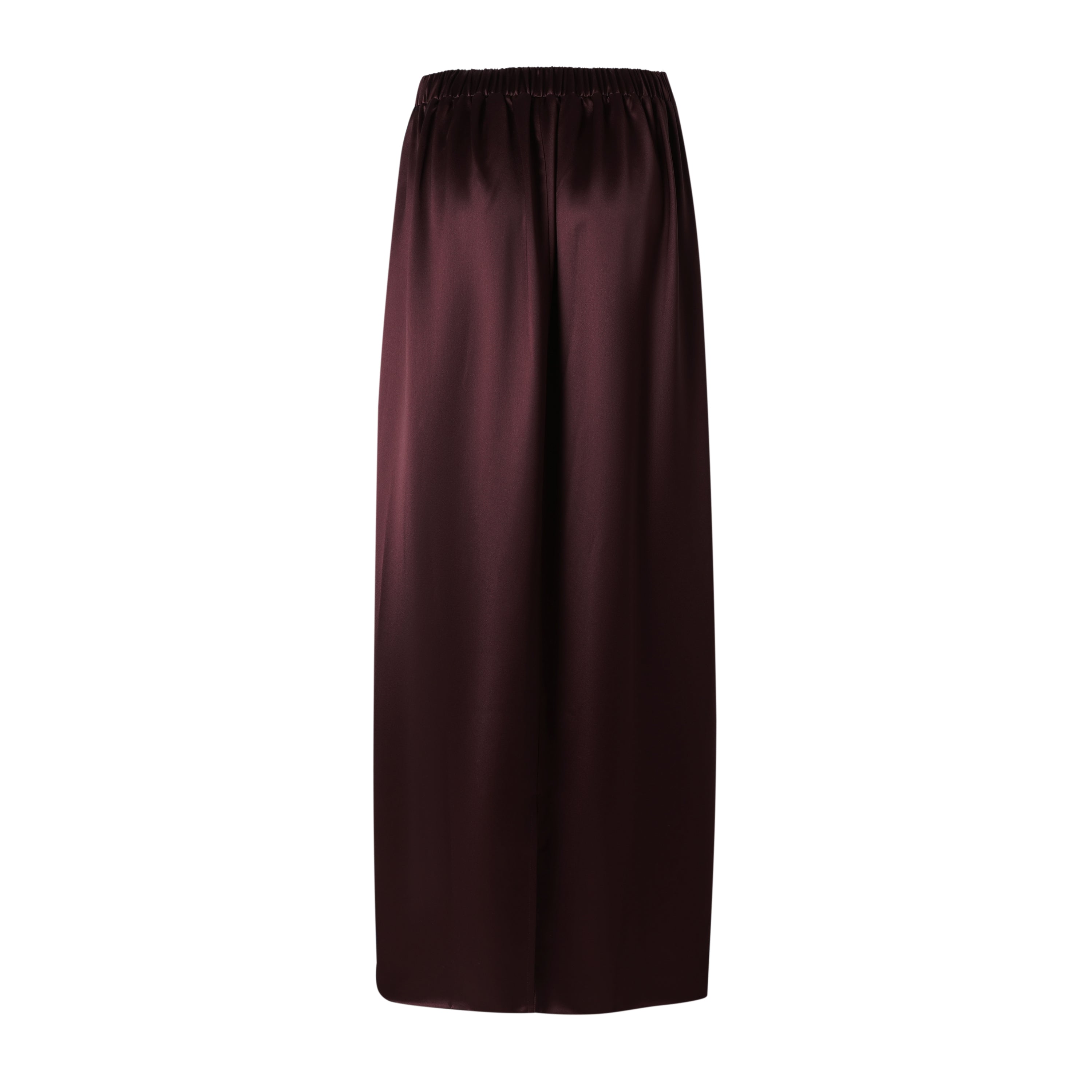 Sylc Designs Womens Merlot Satin Elastic Maxi Skirt