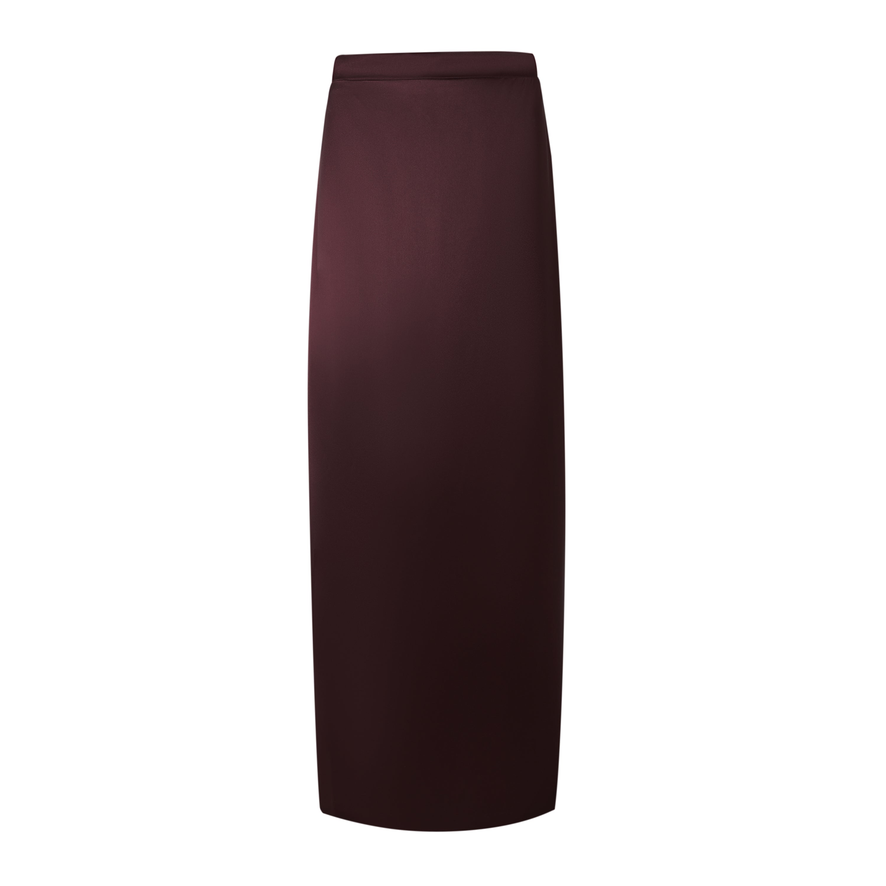Sylc Designs Womens Merlot Satin Elastic Maxi Skirt