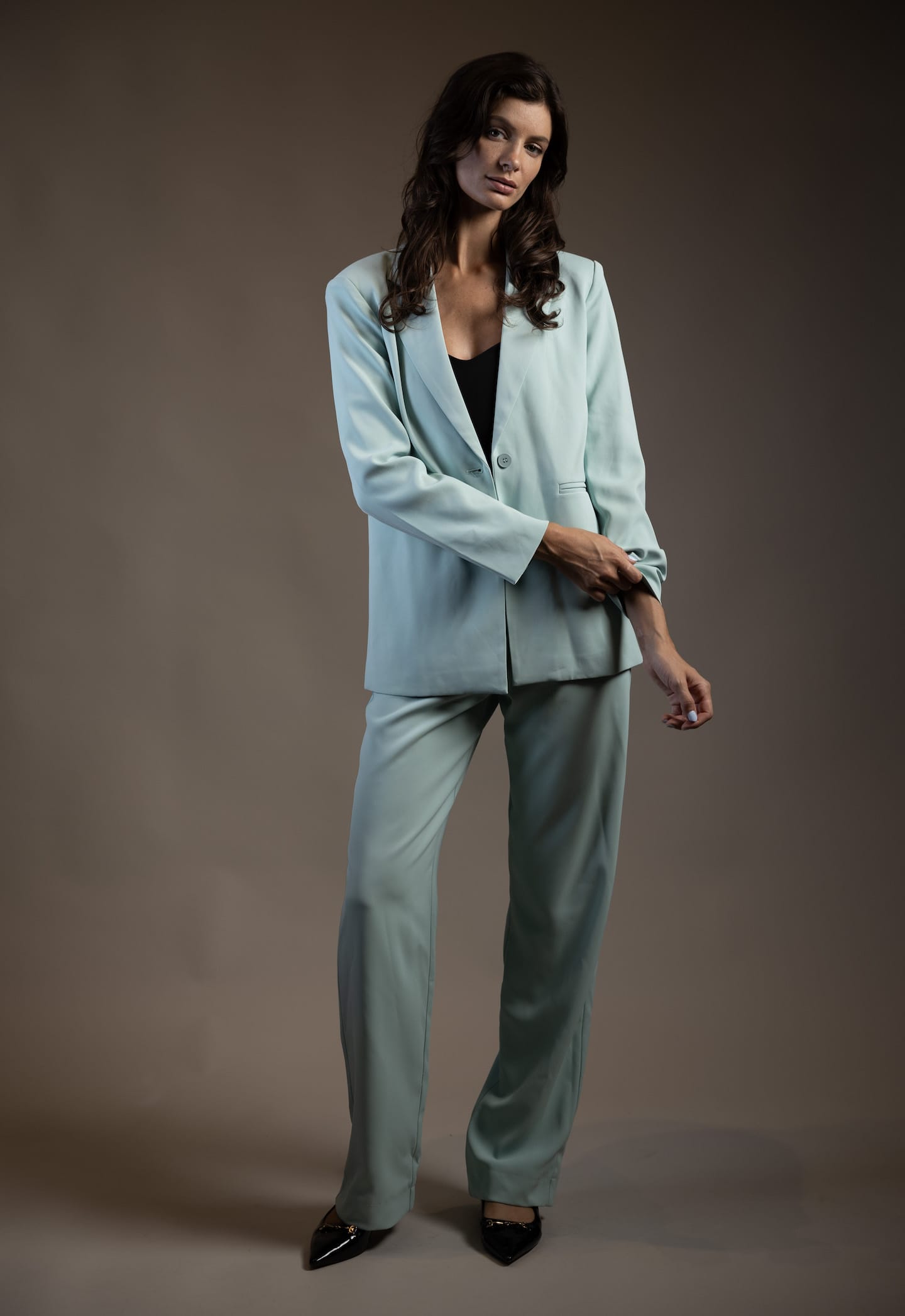 SYLC Designs Womens Mint Suiting Blazer