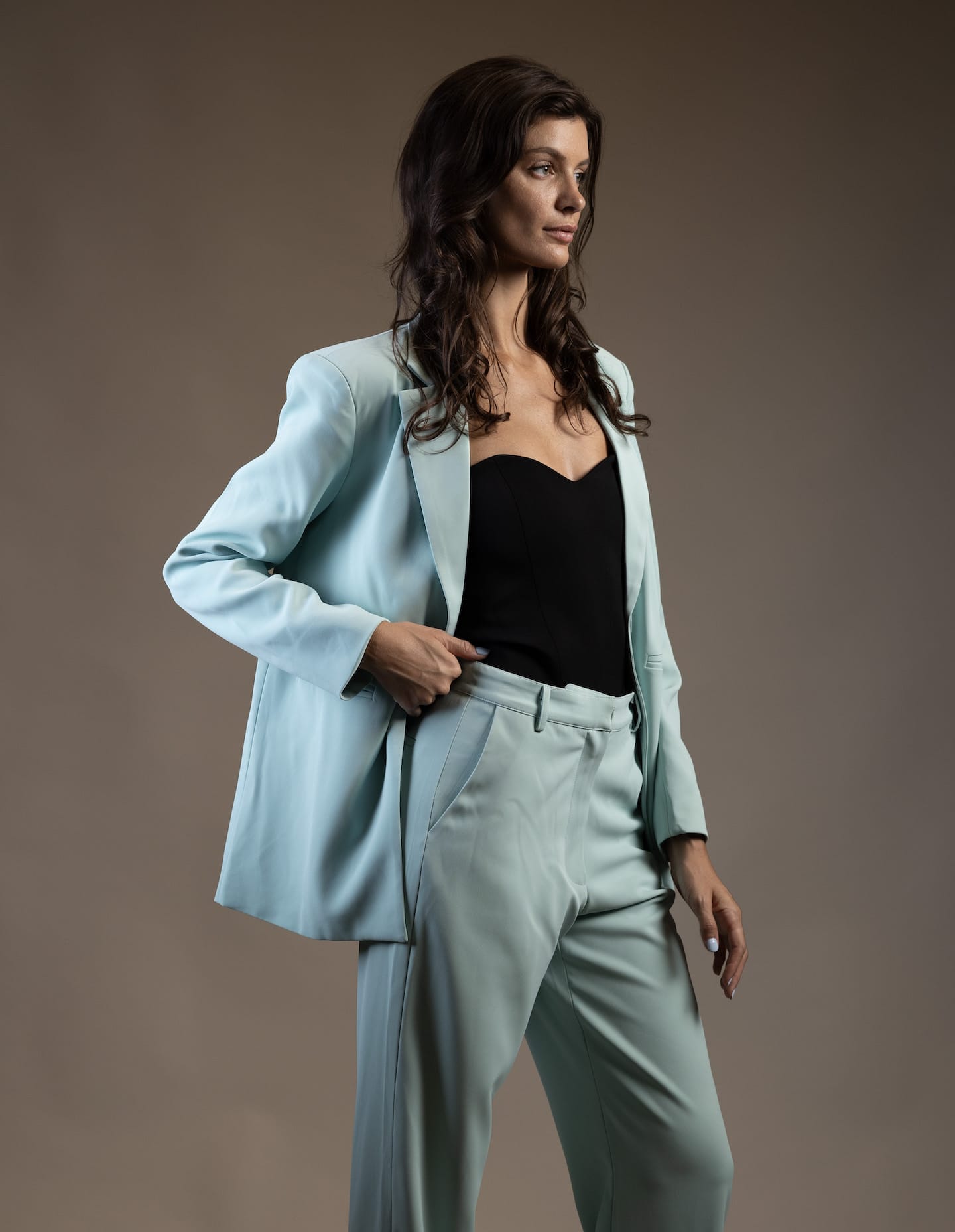 SYLC Designs Womens Mint Suiting Blazer