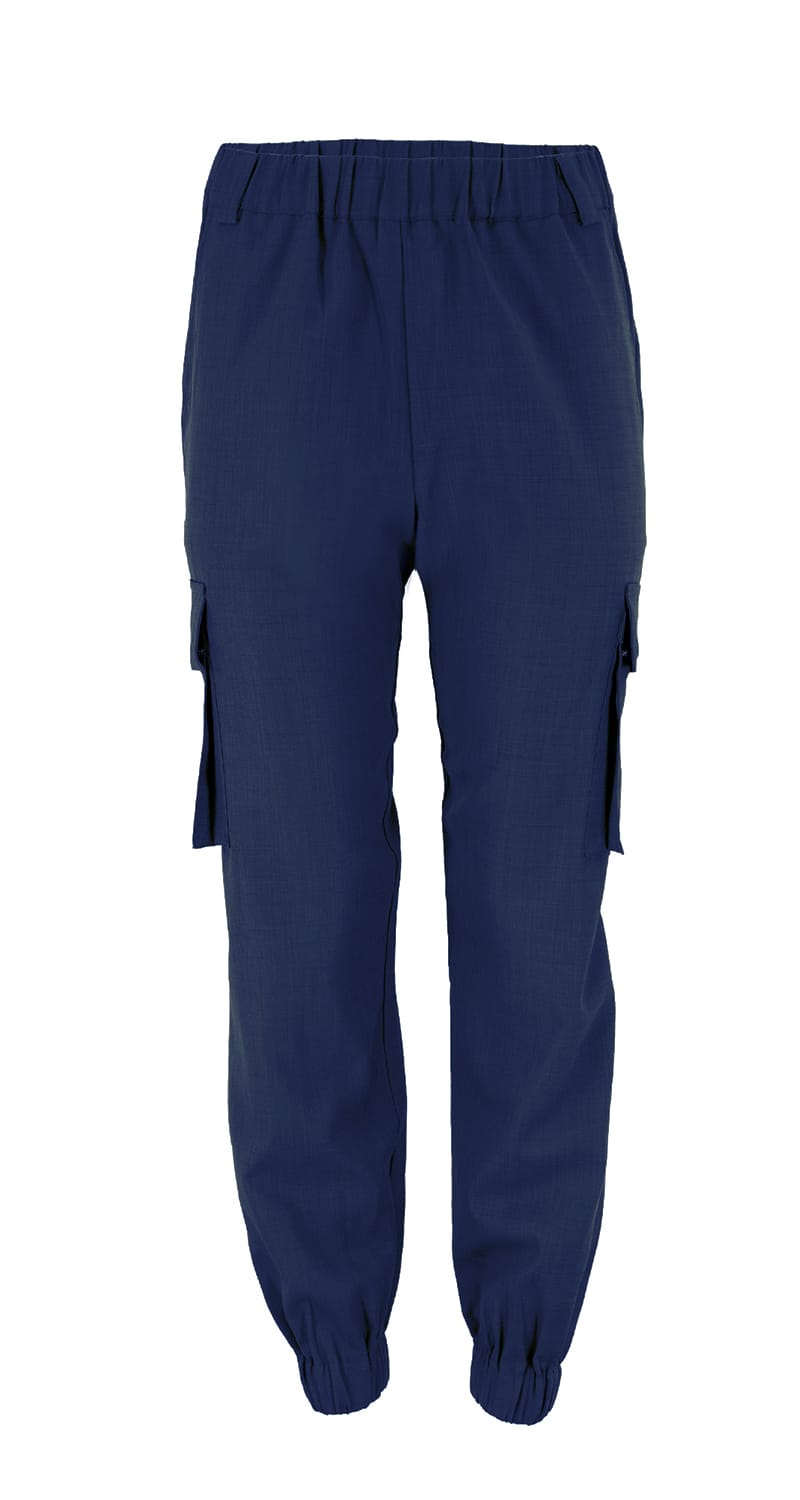 SYLC Designs Womens Navy Cotton Cargo Pants