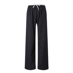 Sylc Designs Womens Navy Pinstripe Double Waistband Everyday Pant