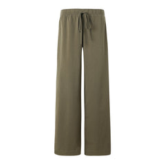 Sylc Designs Womens Olive Green Drawstring Elastic Textured Pants