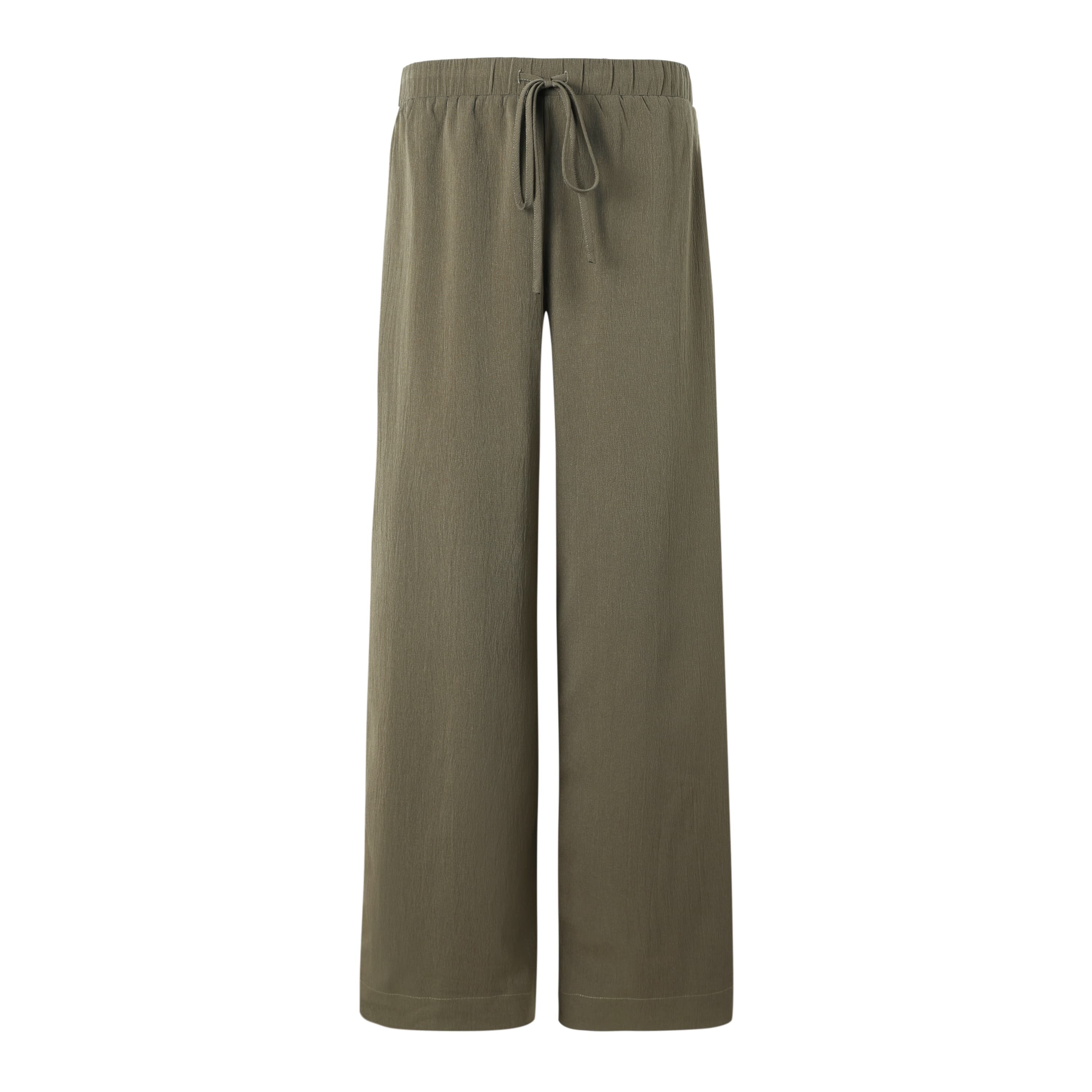Sylc Designs Womens Olive Green Drawstring Elastic Textured Pants