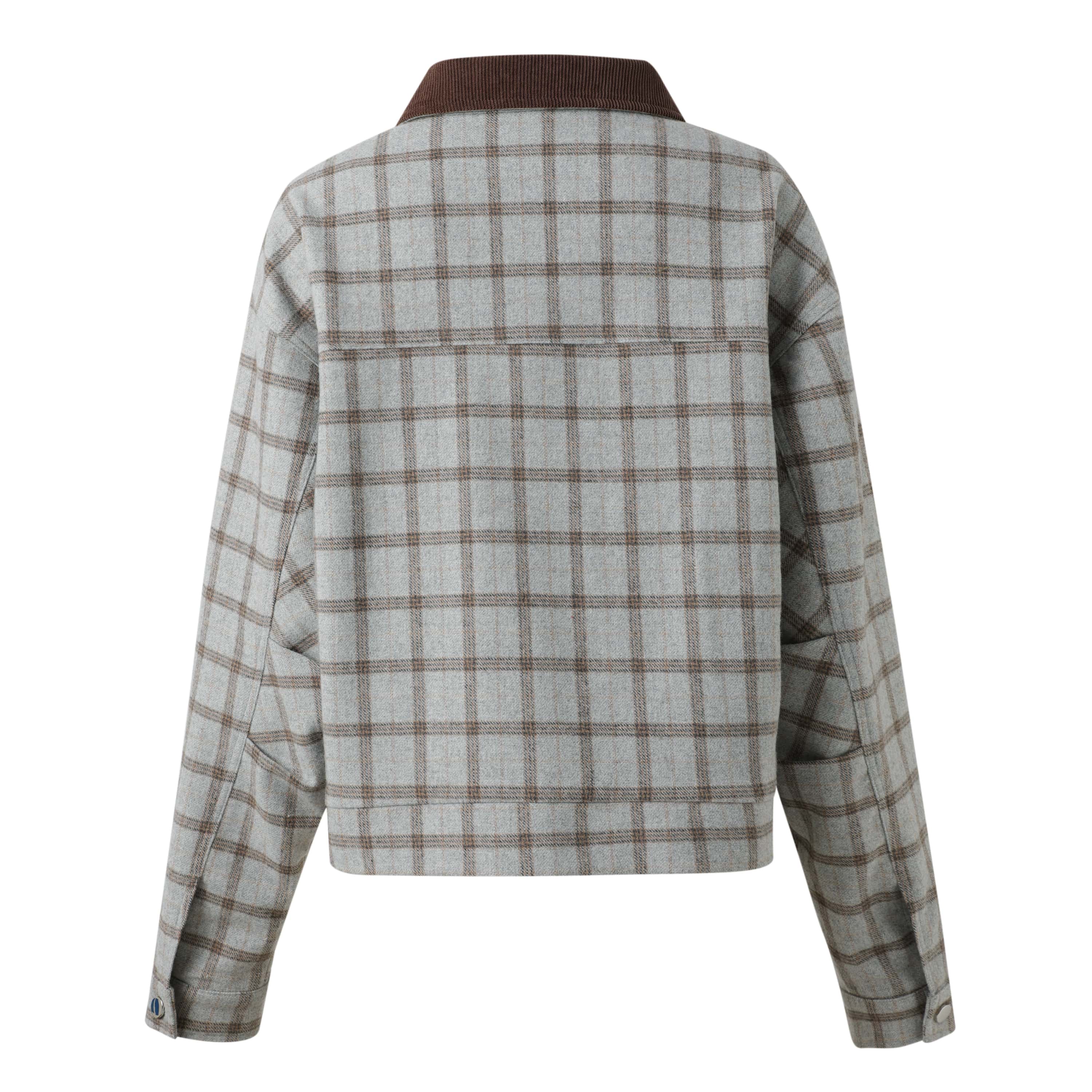 SYLC Designs Womens Plaid Wool Cropped Jacket