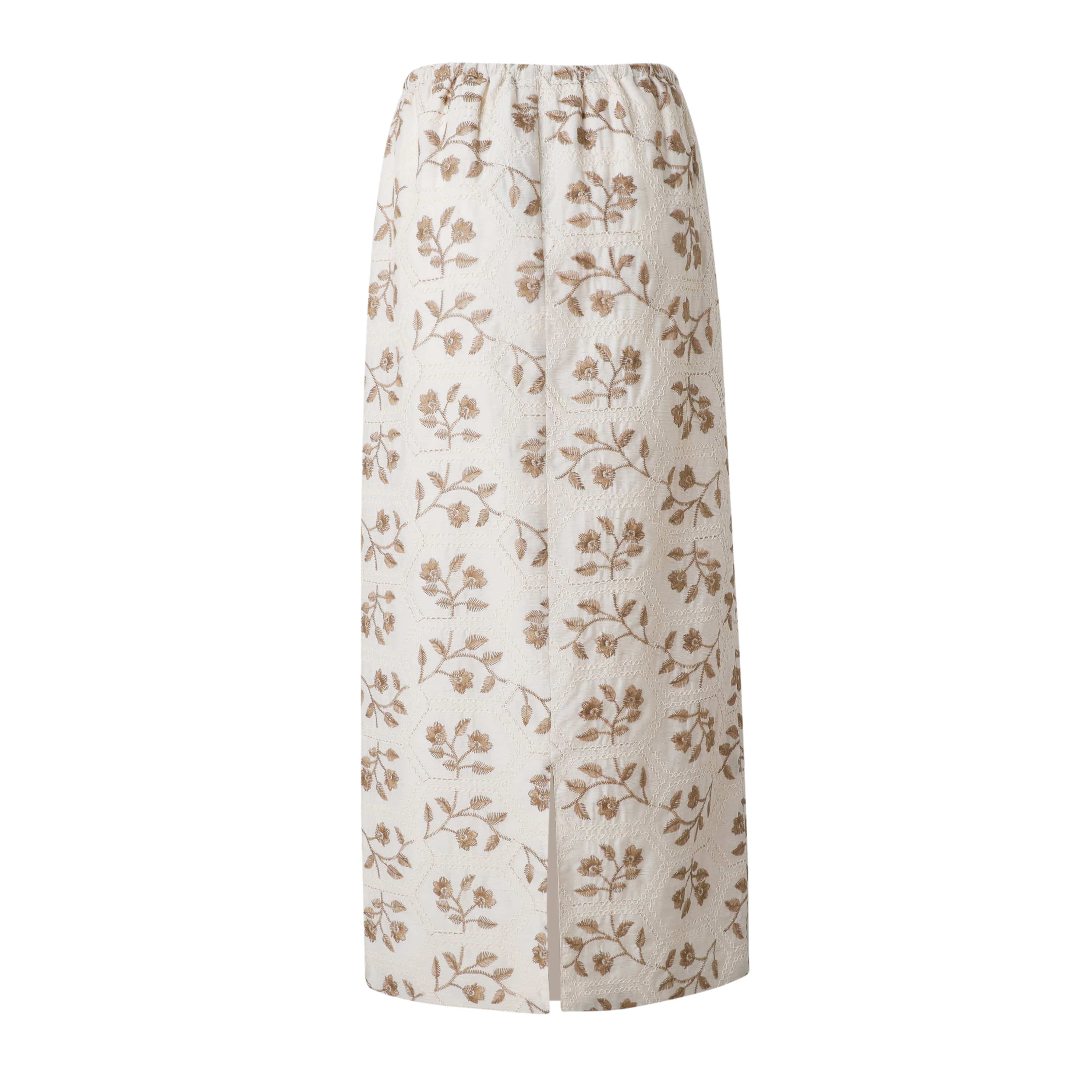 Sylc Designs Womens Printed Linen Elastic Beach Maxi Skirt