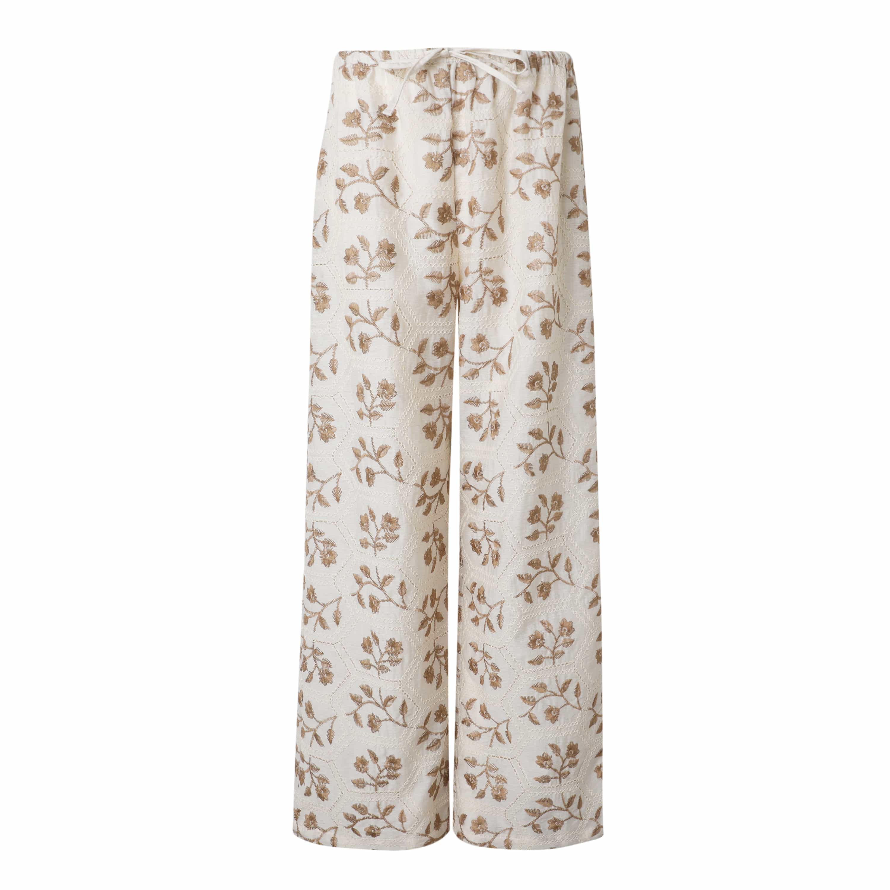 Sylc Designs Womens Printed Linen Elastic Beach Pants