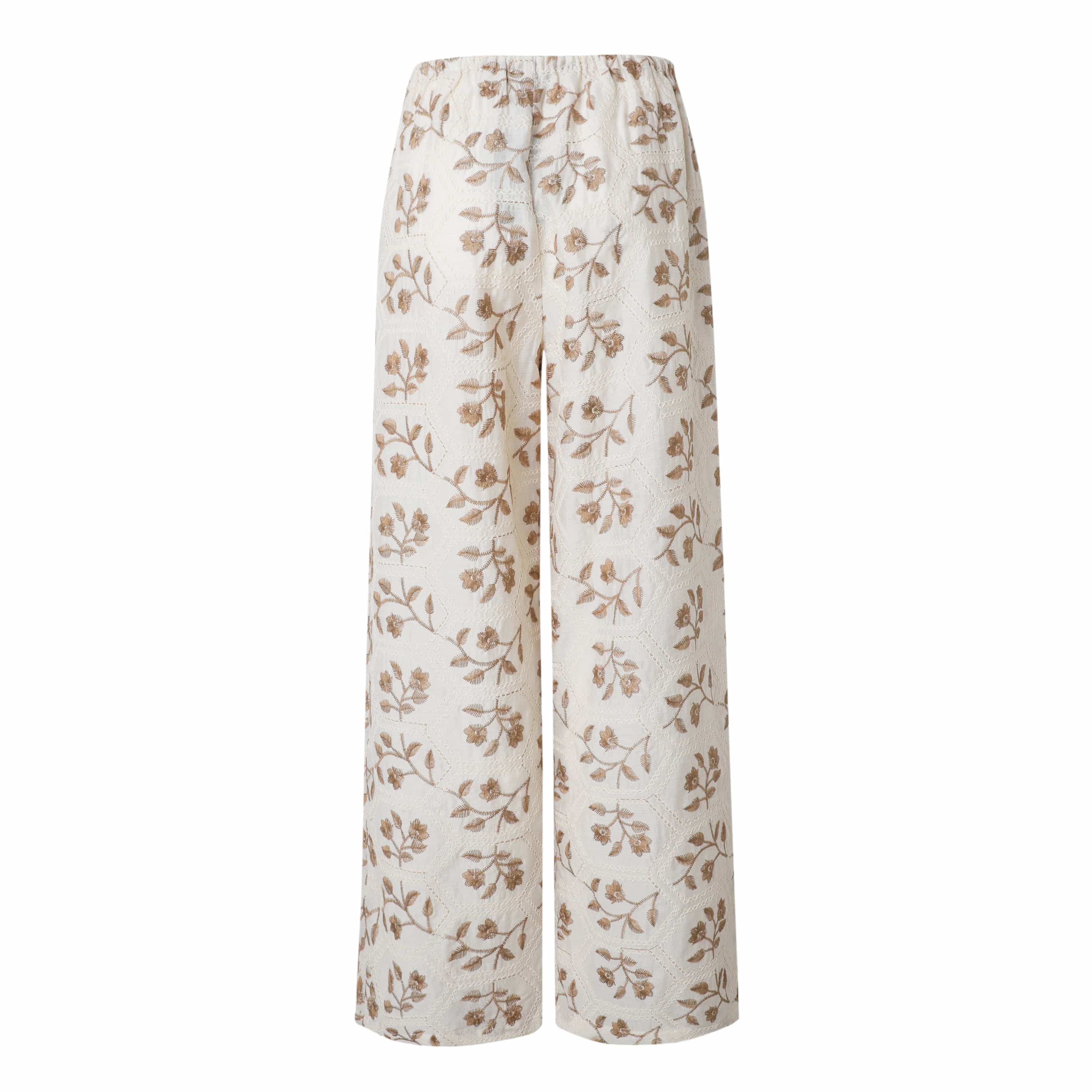Sylc Designs Womens Printed Linen Elastic Beach Pants