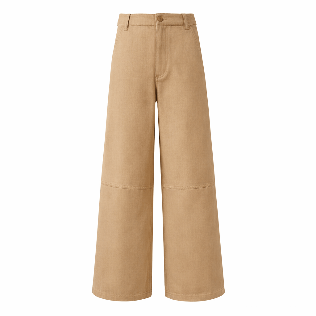 SYLC Designs Womens Tan Canvas Wide Leg Pants
