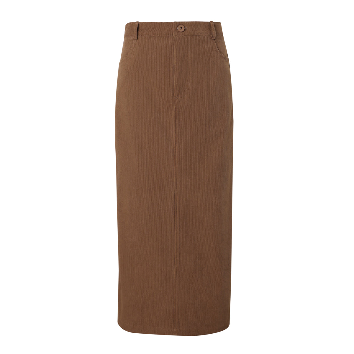 Sylc Designs Womens Tan Corduroy Maxi Skirt