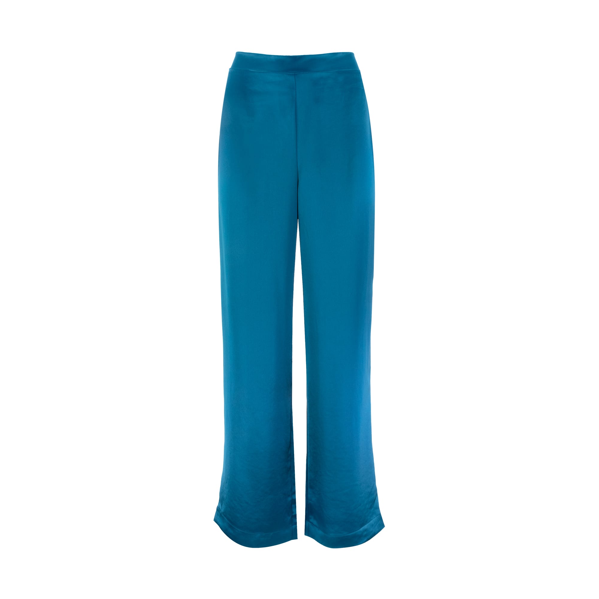 Sylc Designs Womens Teal Satin Pants
