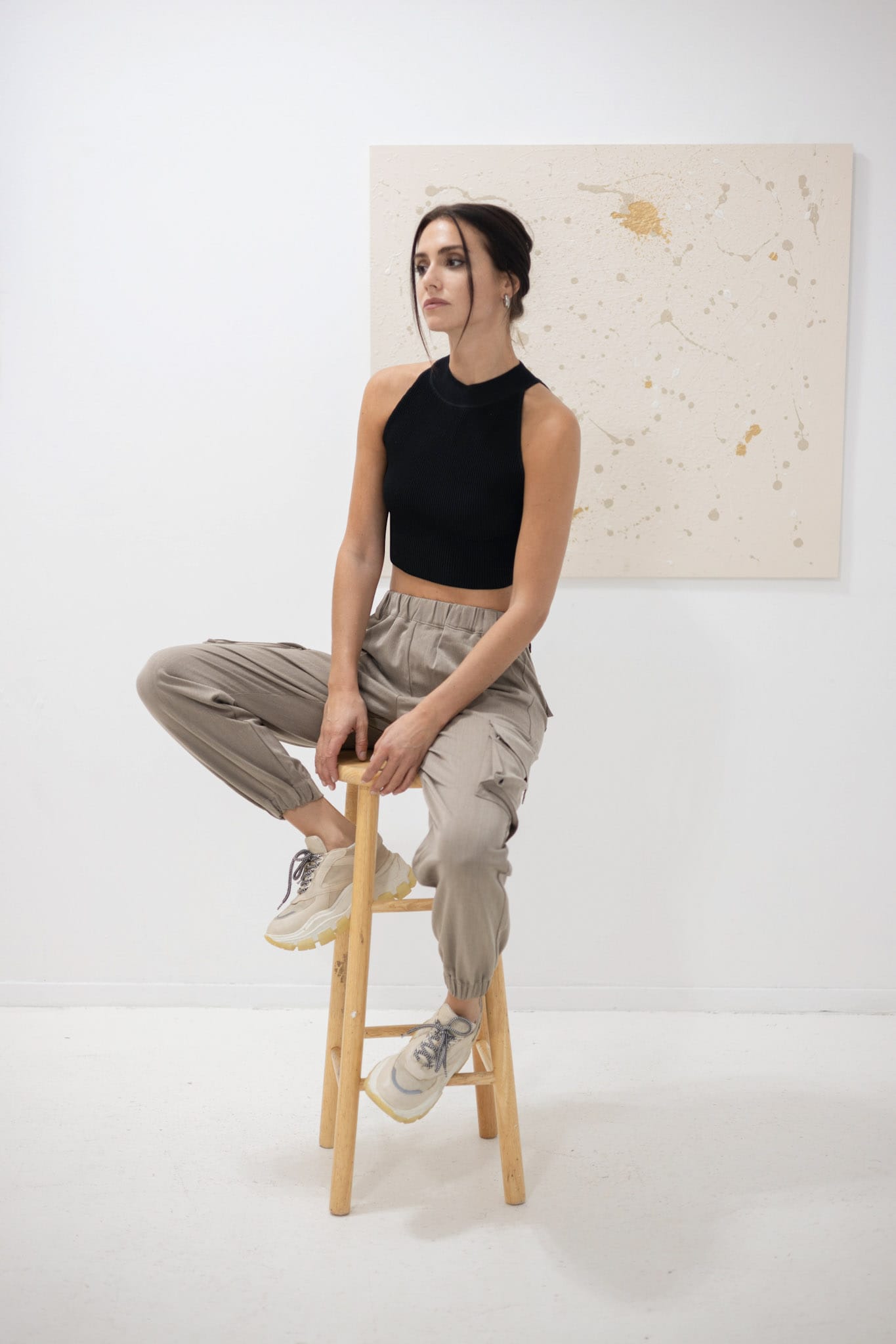 SYLC Designs Womens Truffle Cotton Cargo Pants