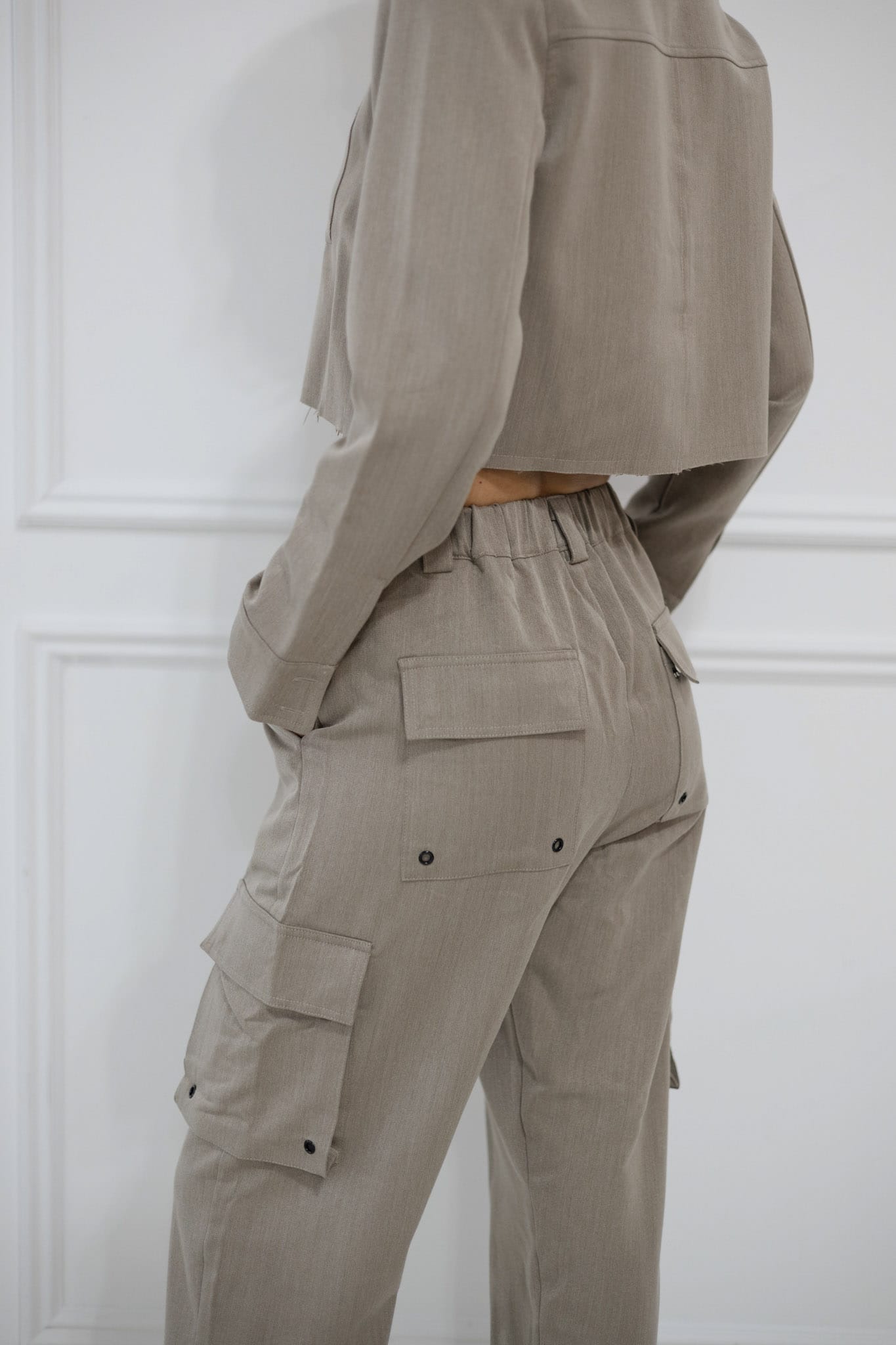 SYLC Designs Womens Truffle Cotton Cargo Pants