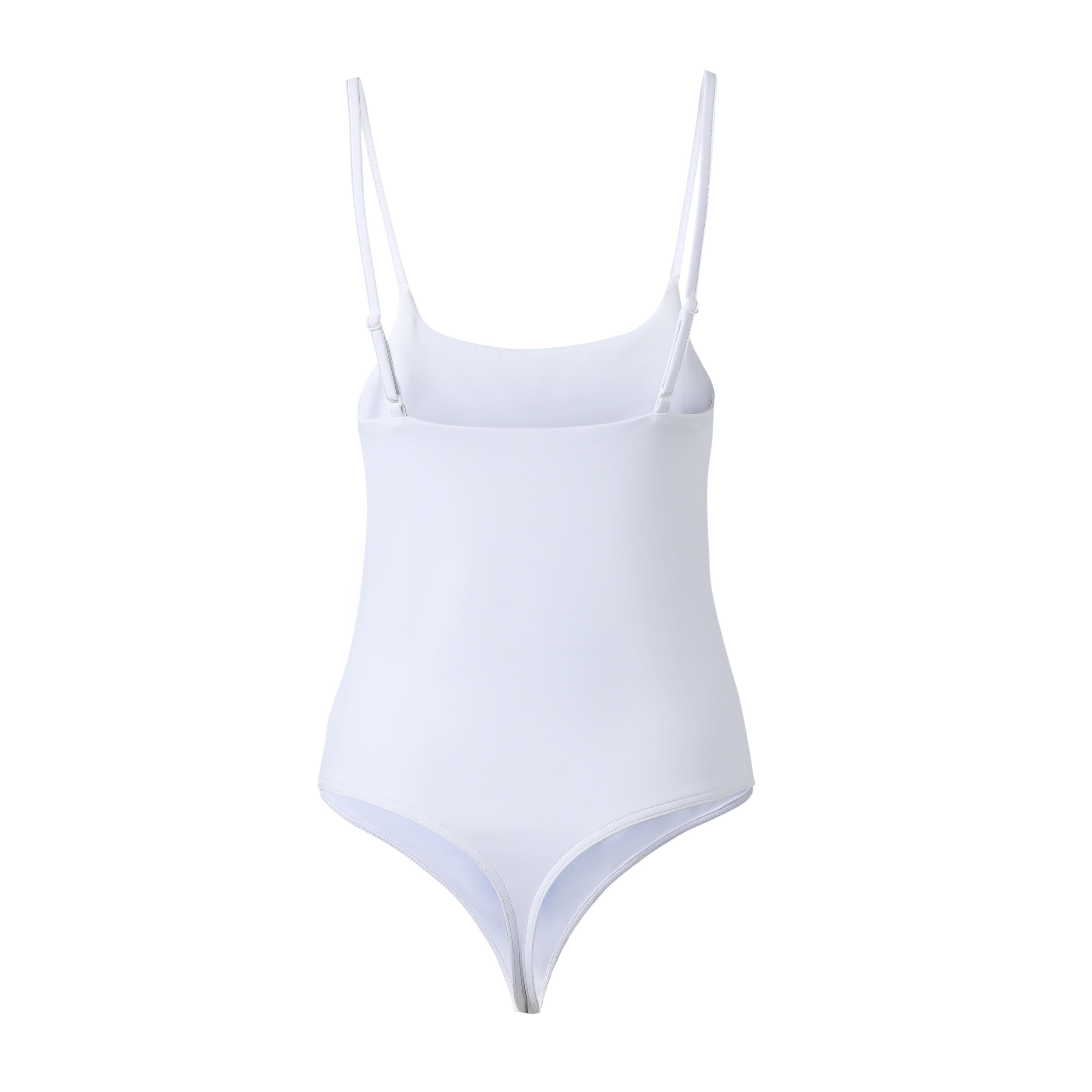 SYLC Designs Womens White Contour Cami Bodysuit