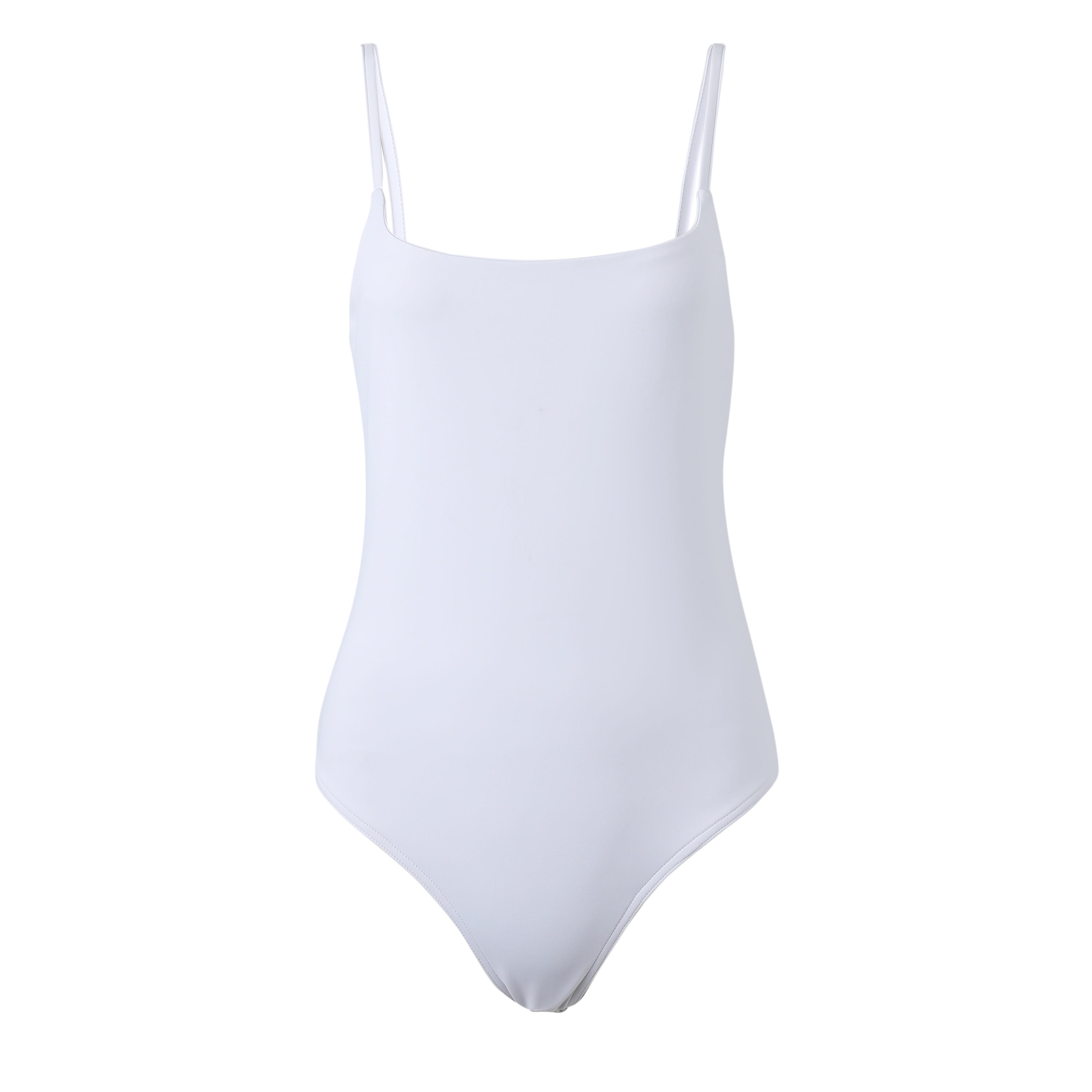 SYLC Designs Womens White Contour Cami Bodysuit