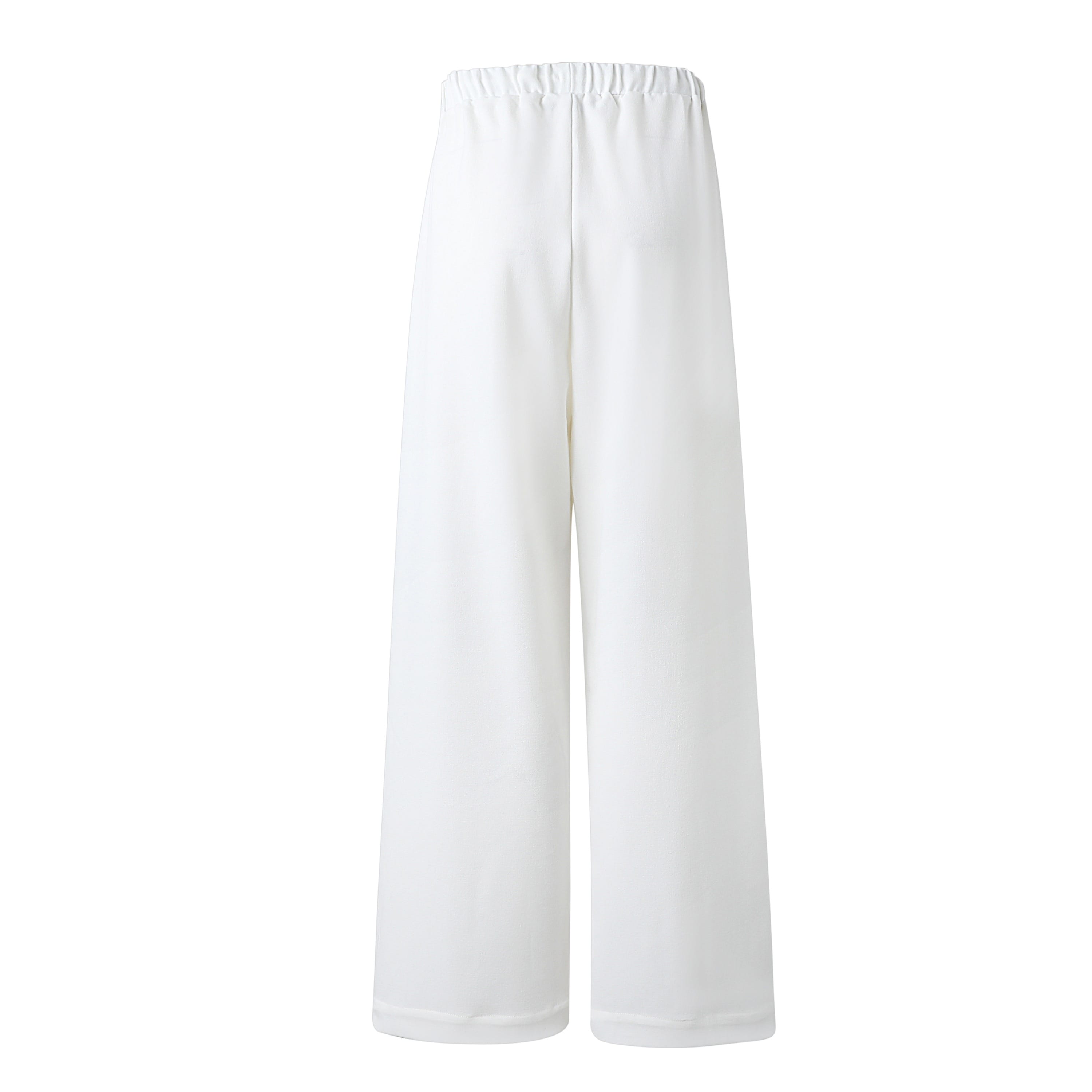 Sylc Designs Womens White Cotton Elastic Beach Pants