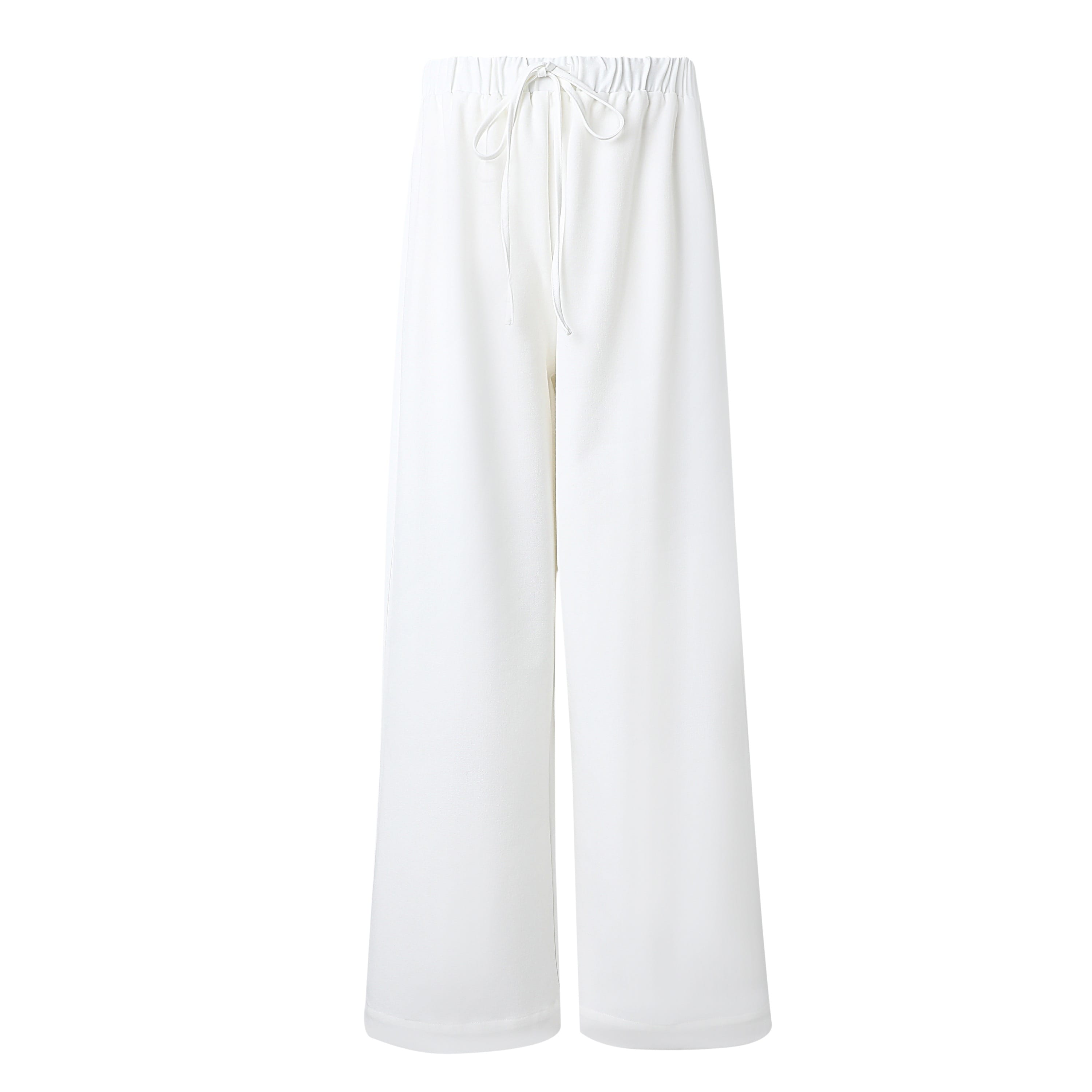 Sylc Designs Womens White Cotton Elastic Beach Pants