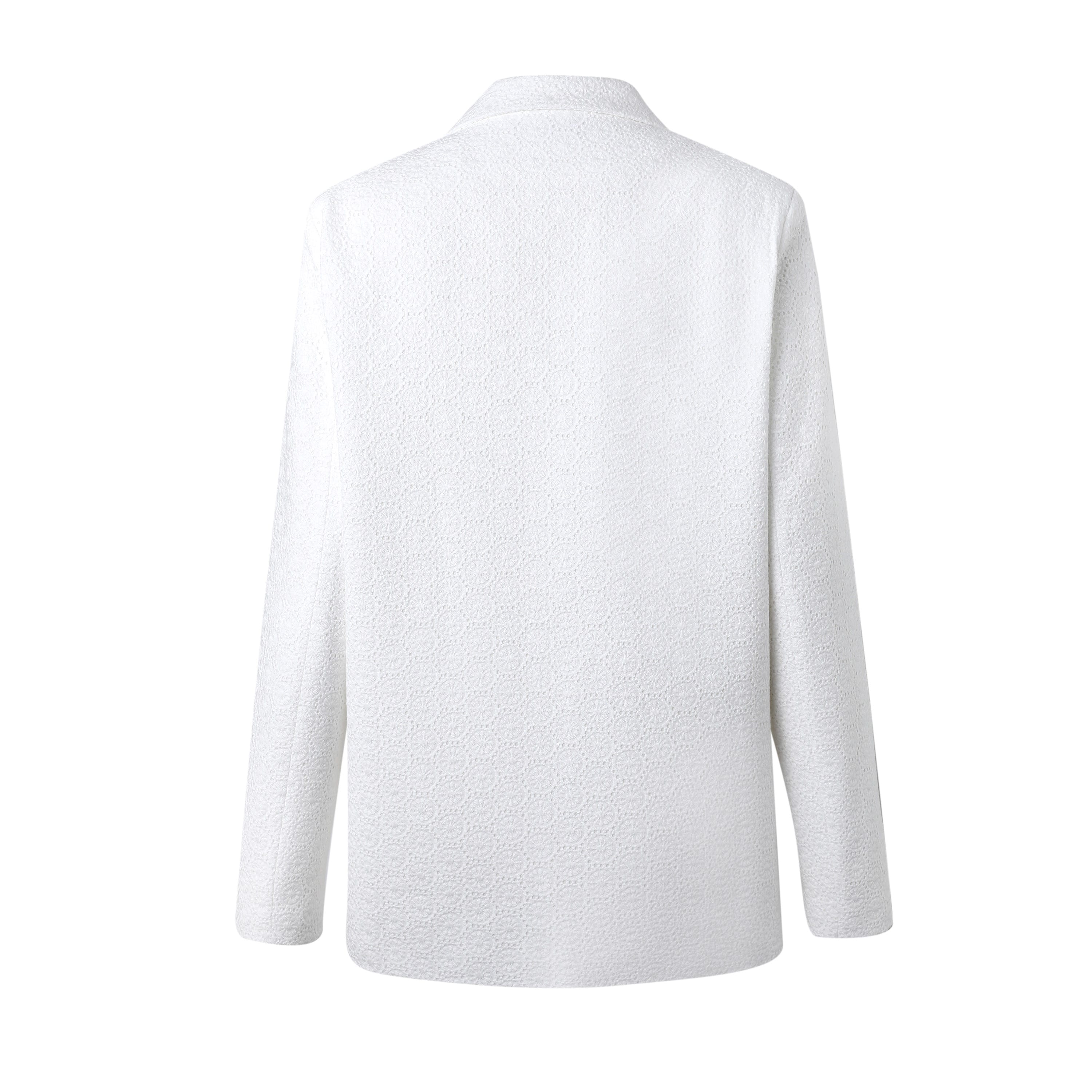 SYLC Designs Womens White Eyelet Blazer