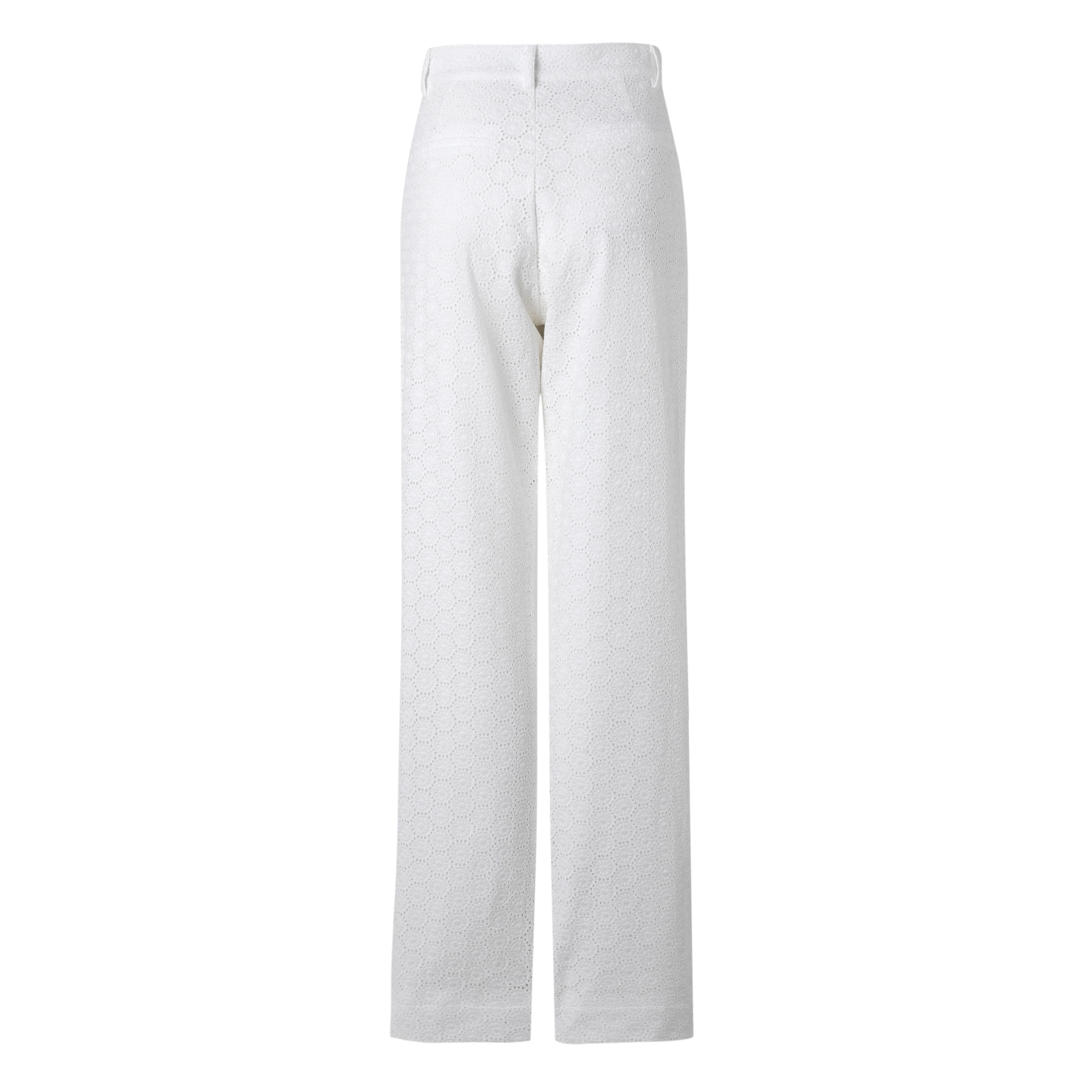 SYLC Designs Womens White Eyelet Trousers