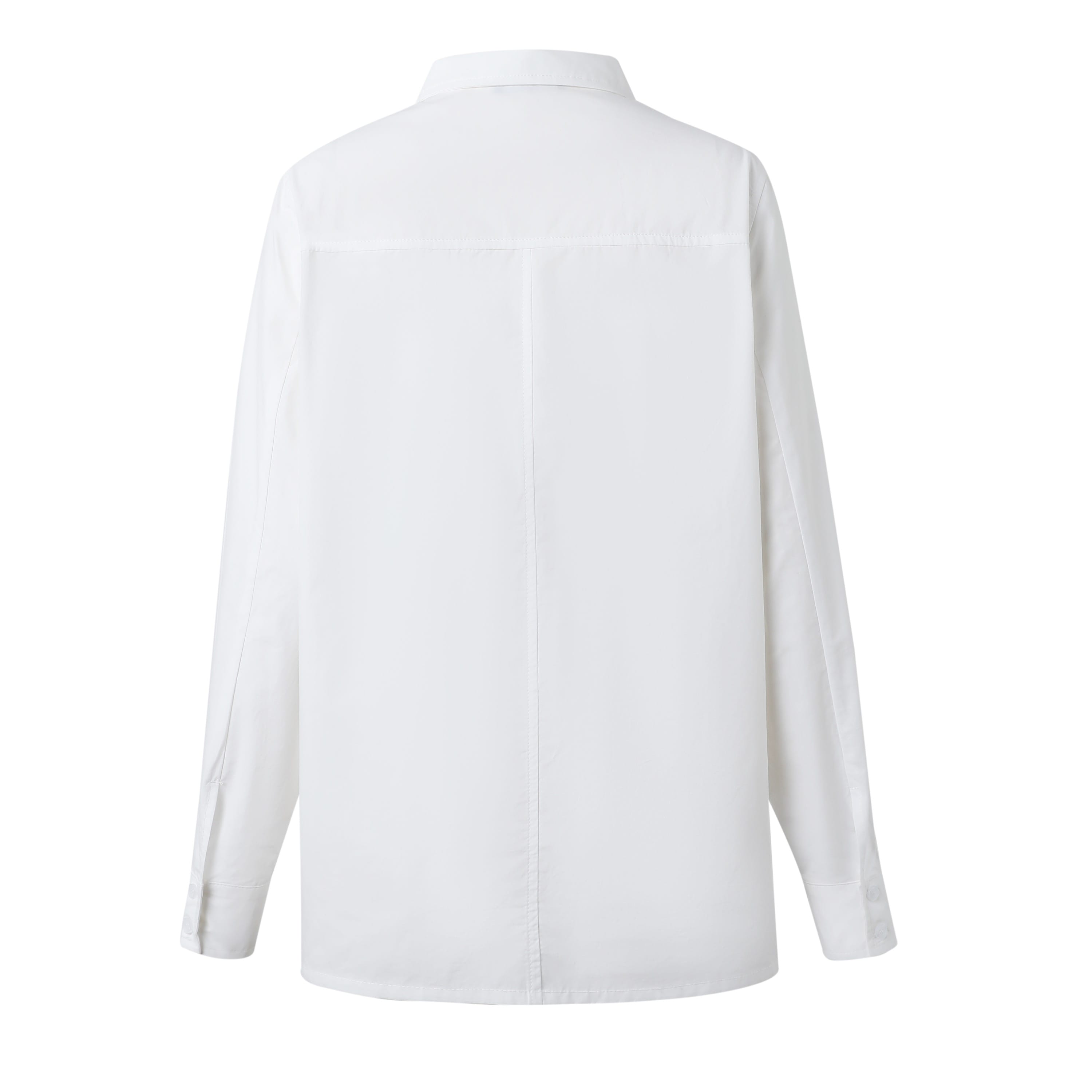 Sylc Designs Womens White Poplin Long Sleeve Button Down