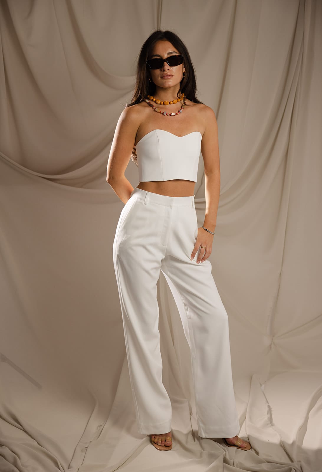 SYLC Designs Womens White Spring Trousers