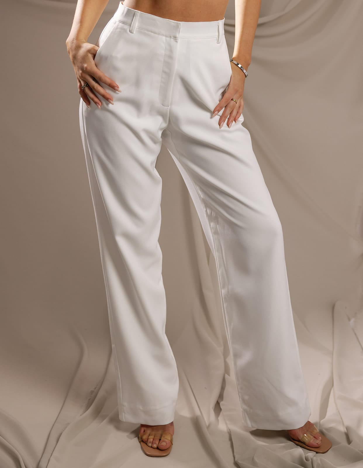 SYLC Designs Womens White Spring Trousers