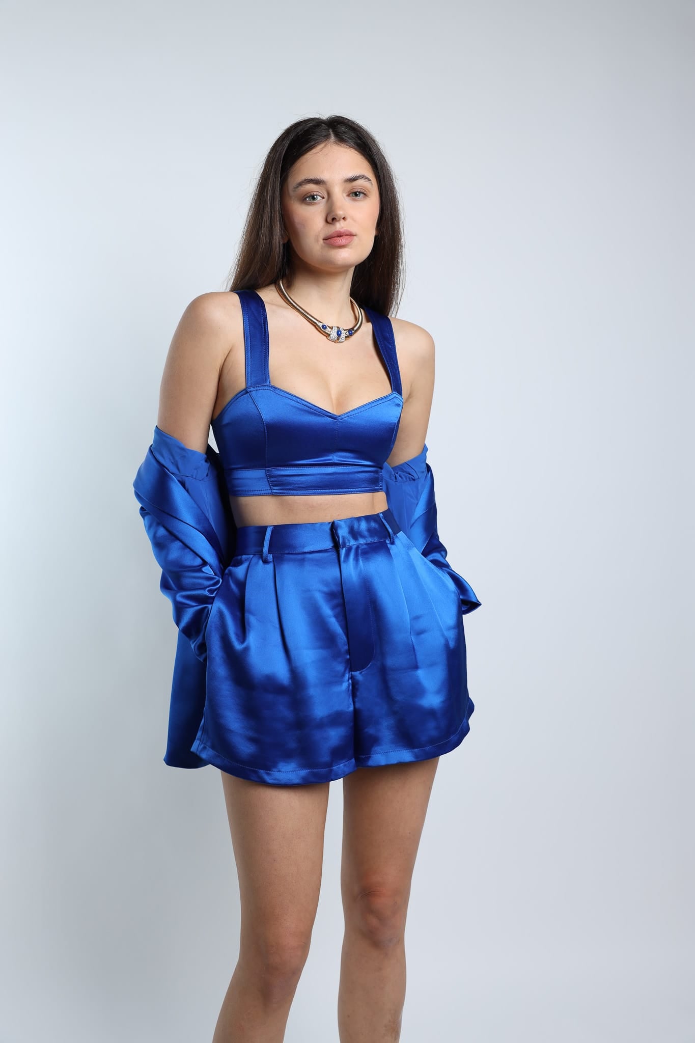 Royal Blue Satin Shorts Women's Premium Satin Shorts | SYLC Designs Royal Blue Satin Shorts Women's Premium Satin Shorts | SYLC Designs
