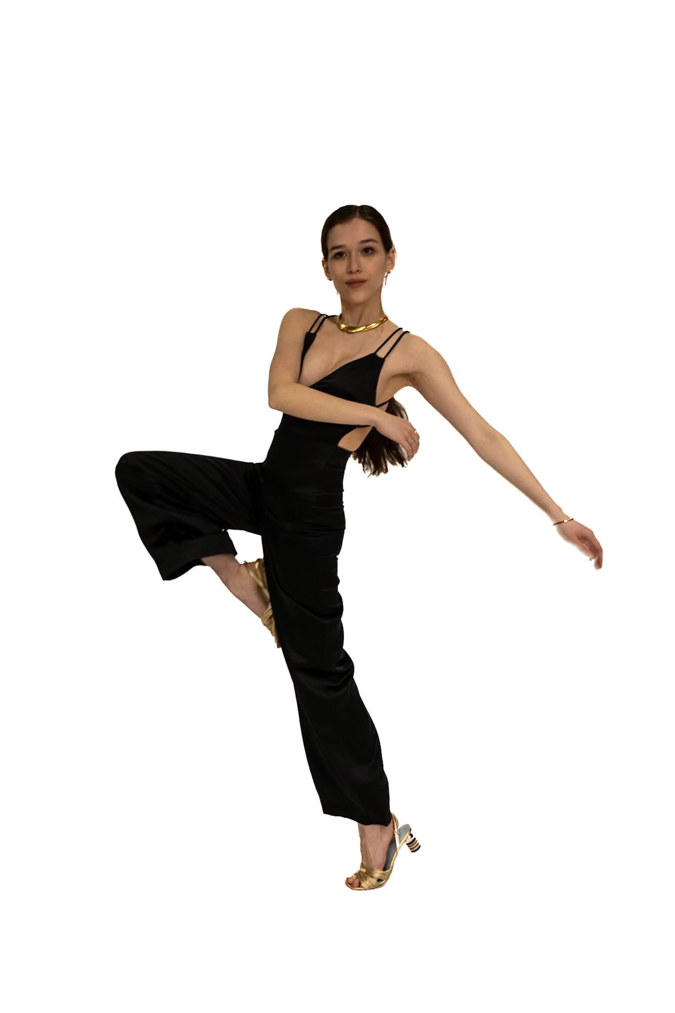Sylc Designs Womens Black Satin Jumpsuit