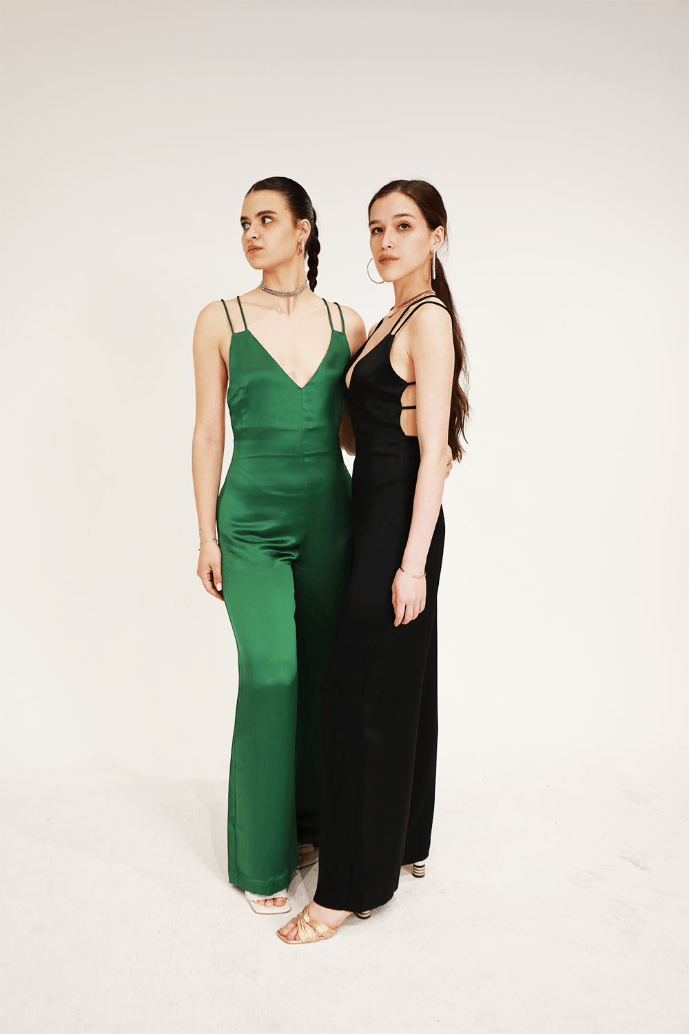 Sylc Designs Womens Black Satin Jumpsuit