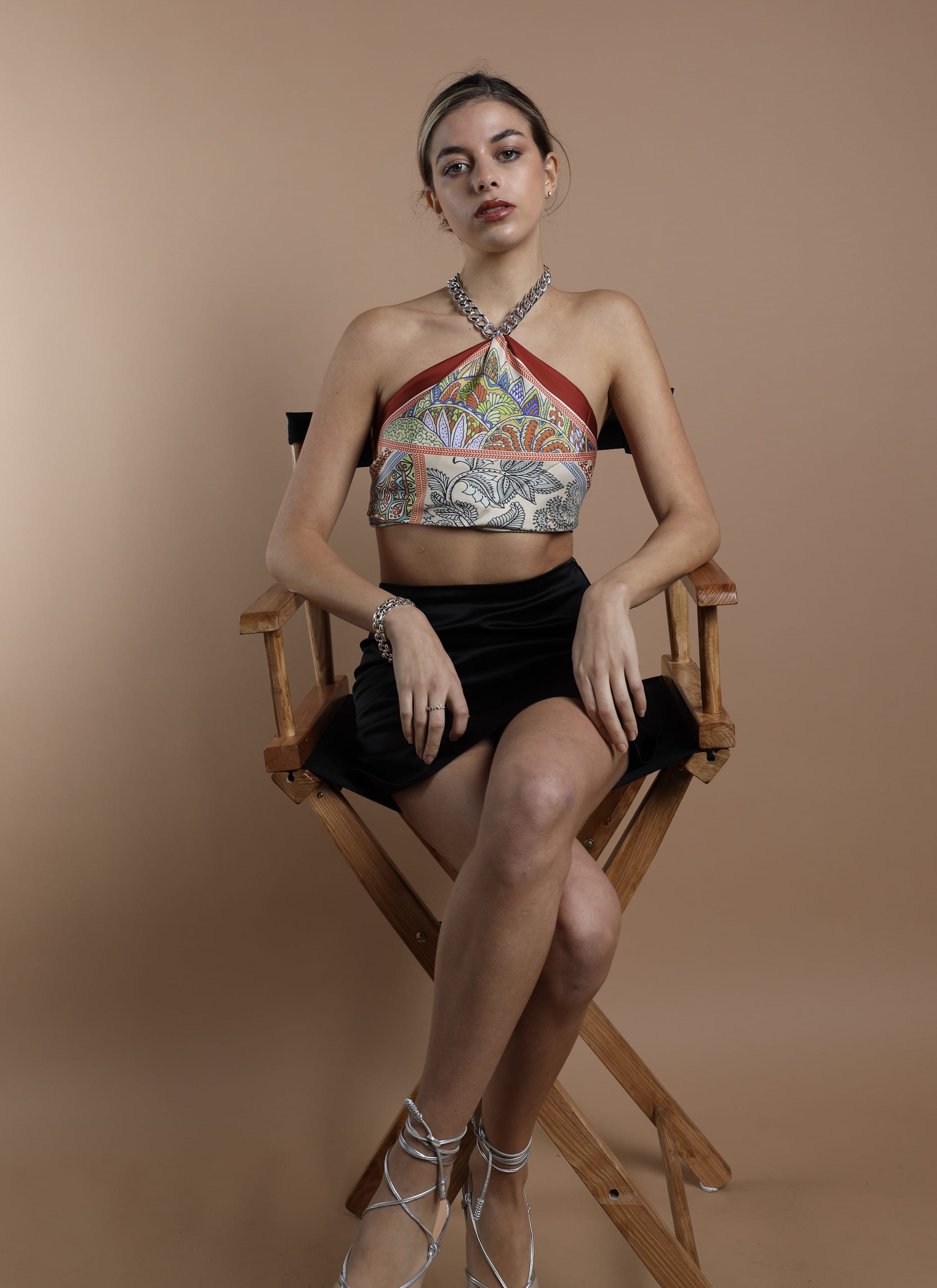 Sylc Designs Womens Black Satin Mini Skirt