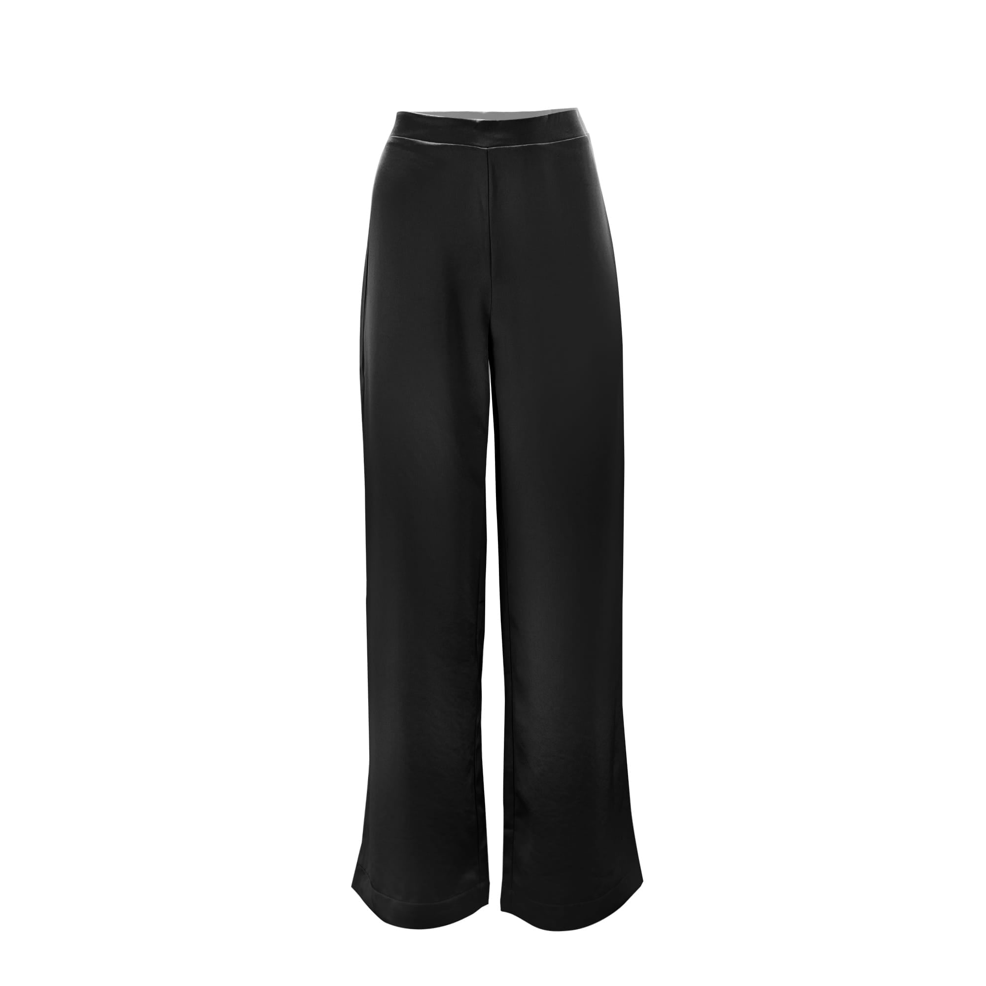 Sylc Designs Womens Black Satin Pants