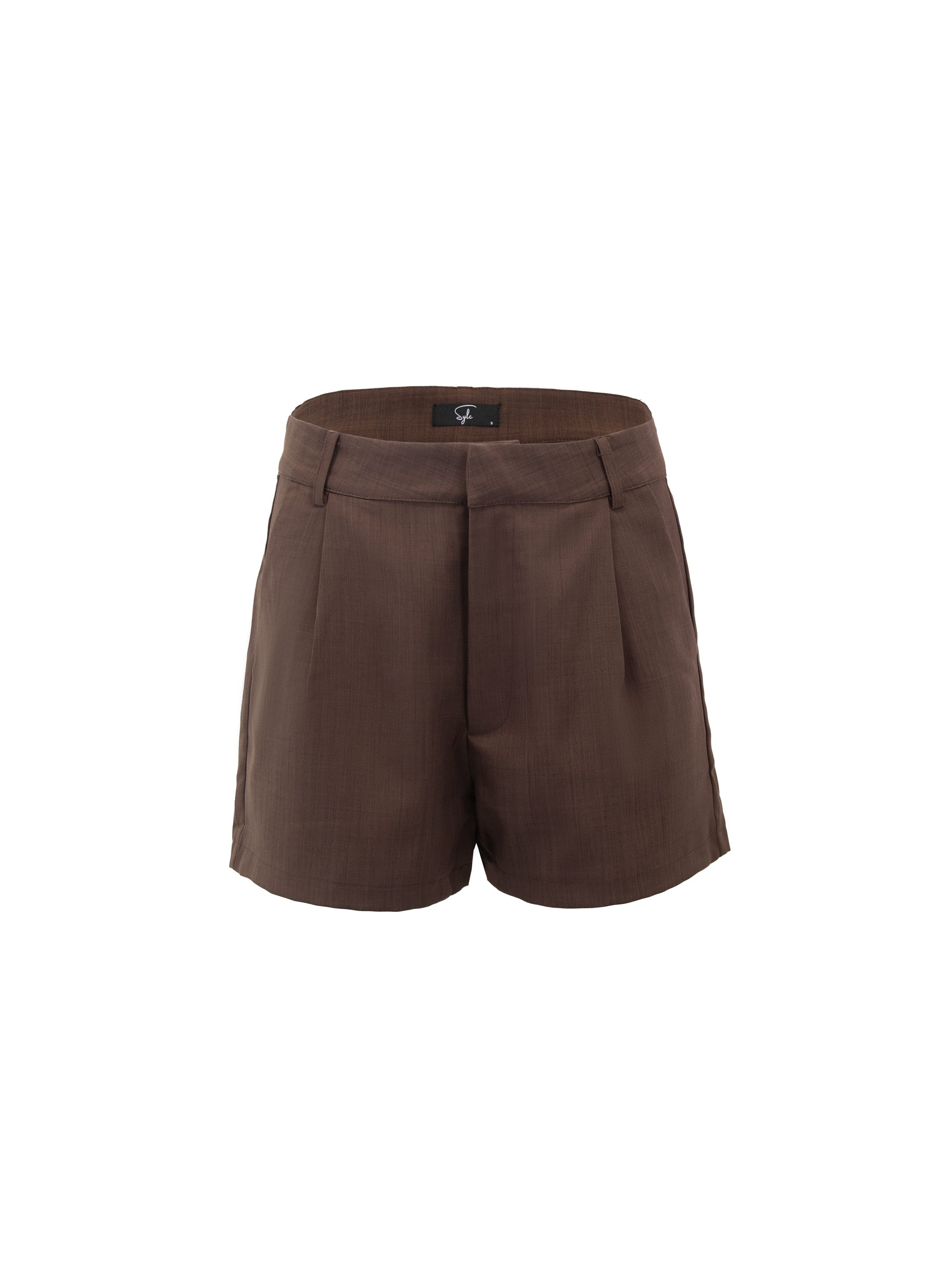 Sylc Designs Womens Brown Cotton Linen Shorts