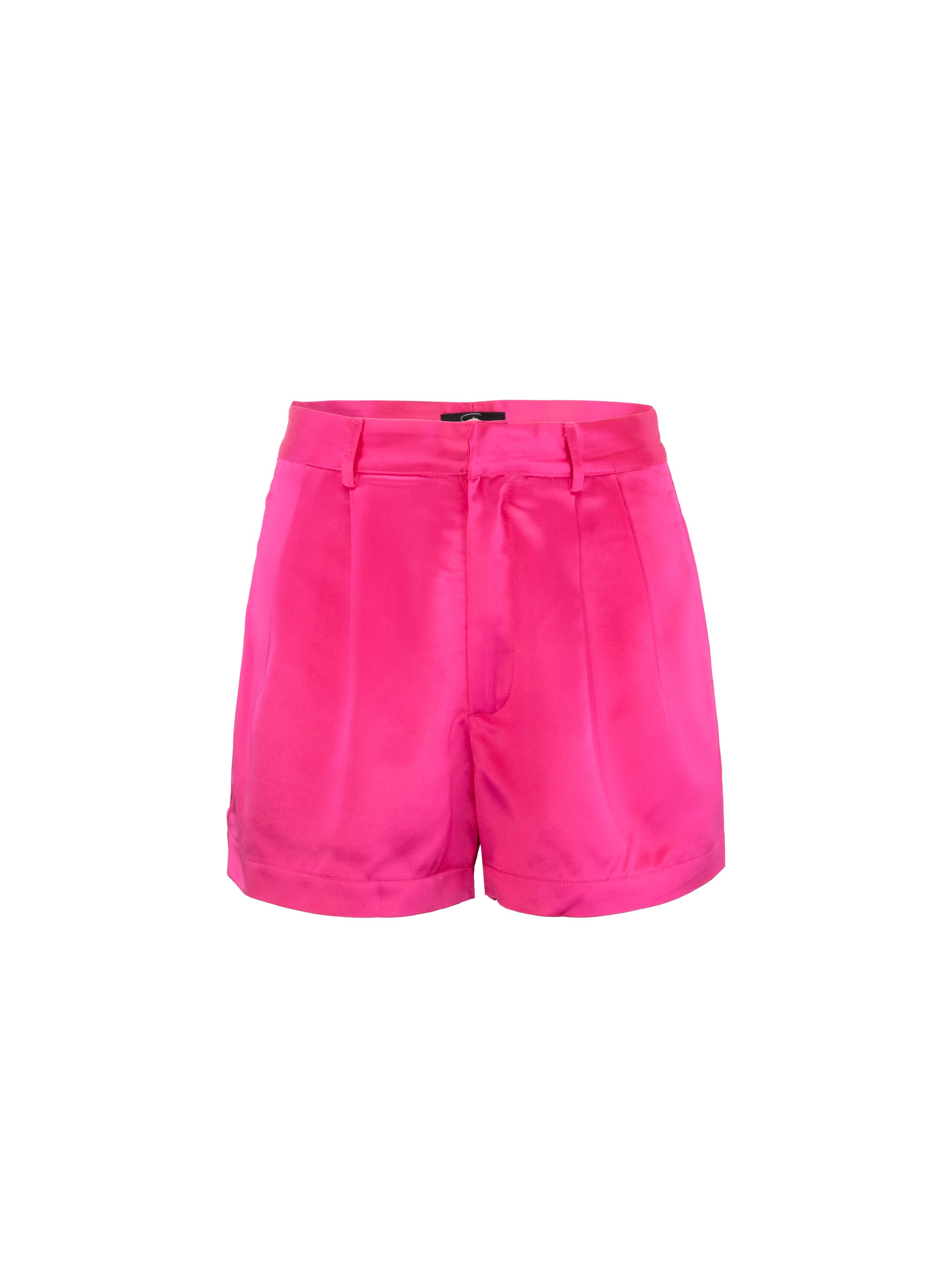 Sylc Designs Womens Hot Pink Satin Shorts