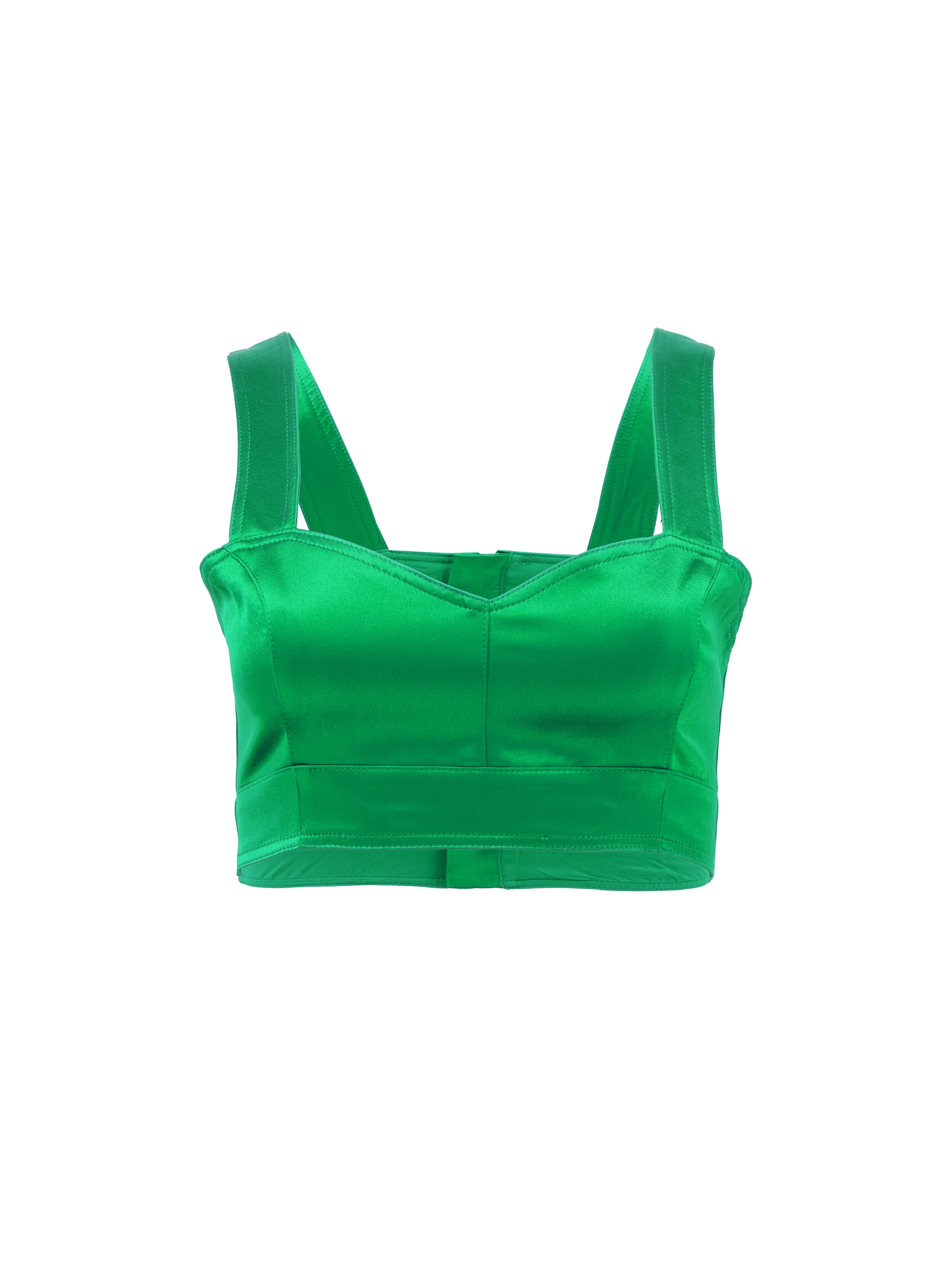 Sylc Designs Womens Kelly Green Satin Bralette