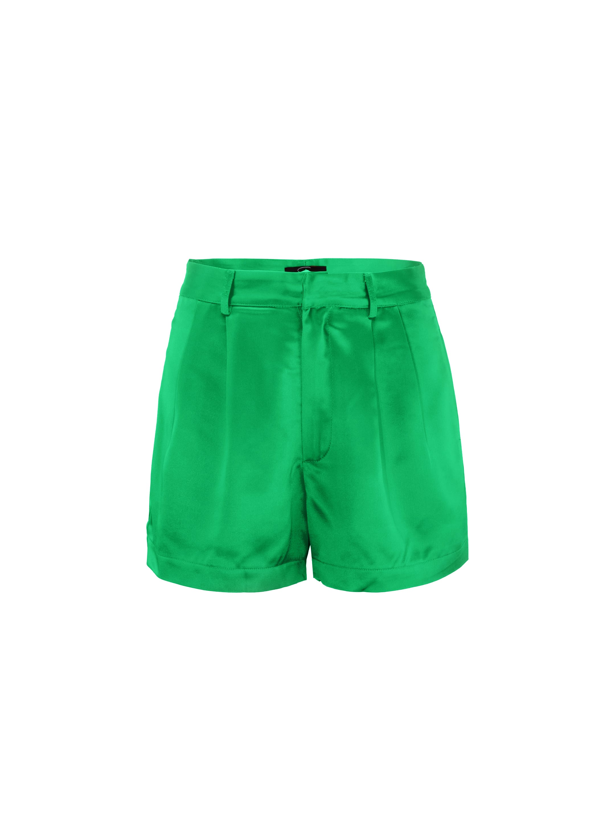 Sylc Designs Womens Kelly Green Satin Shorts