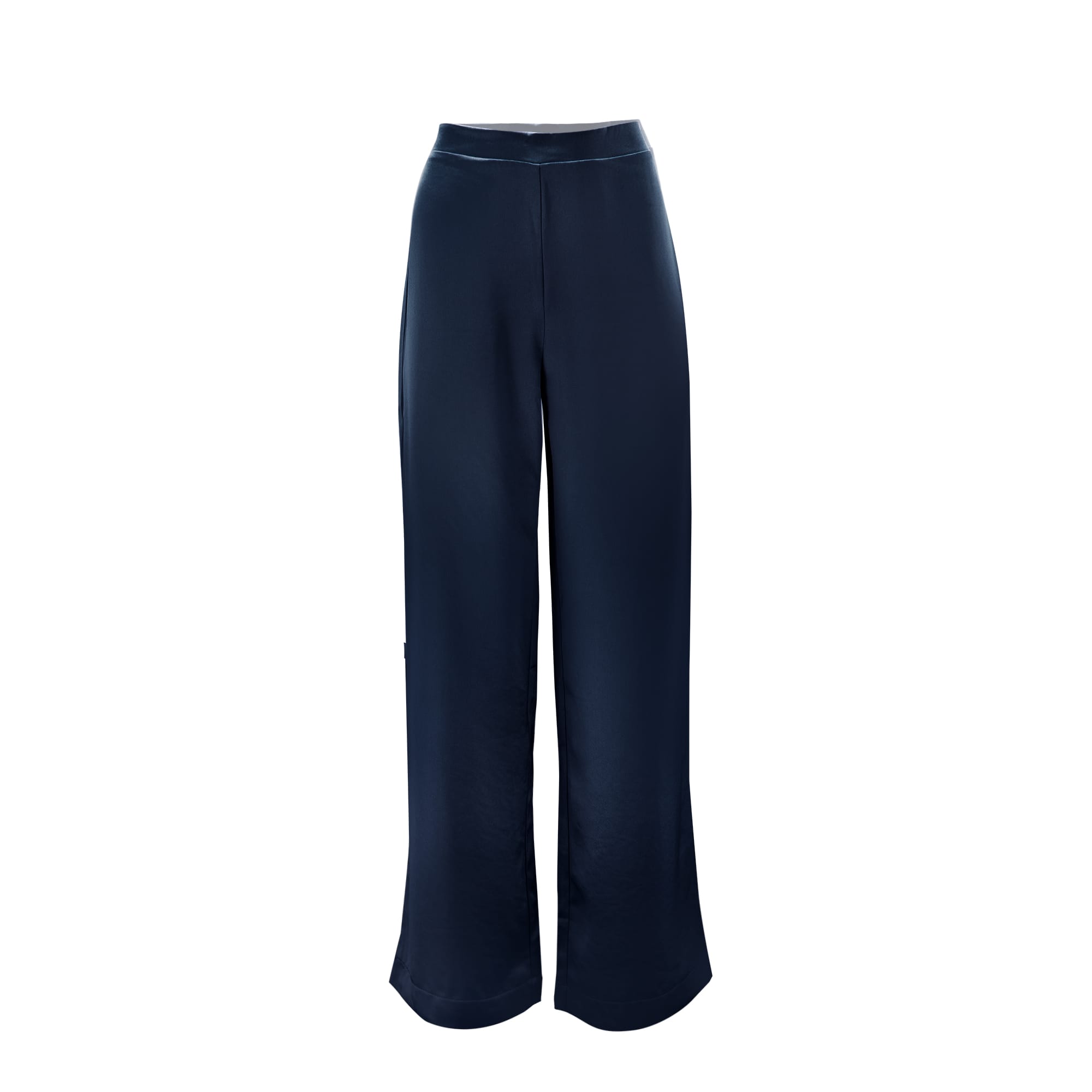 Sylc Designs Womens Navy Satin Pants