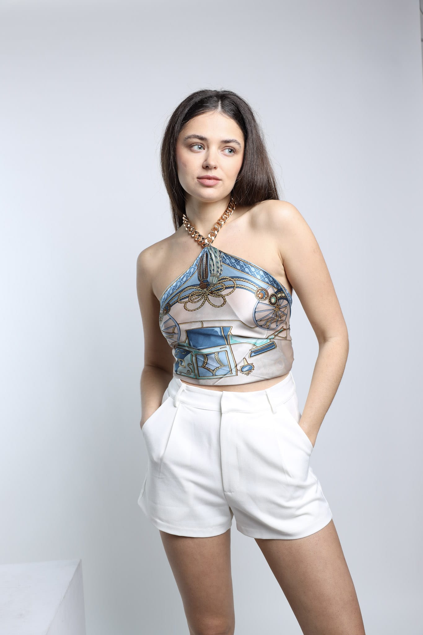 Sylc Designs Womens White Cotton Shorts