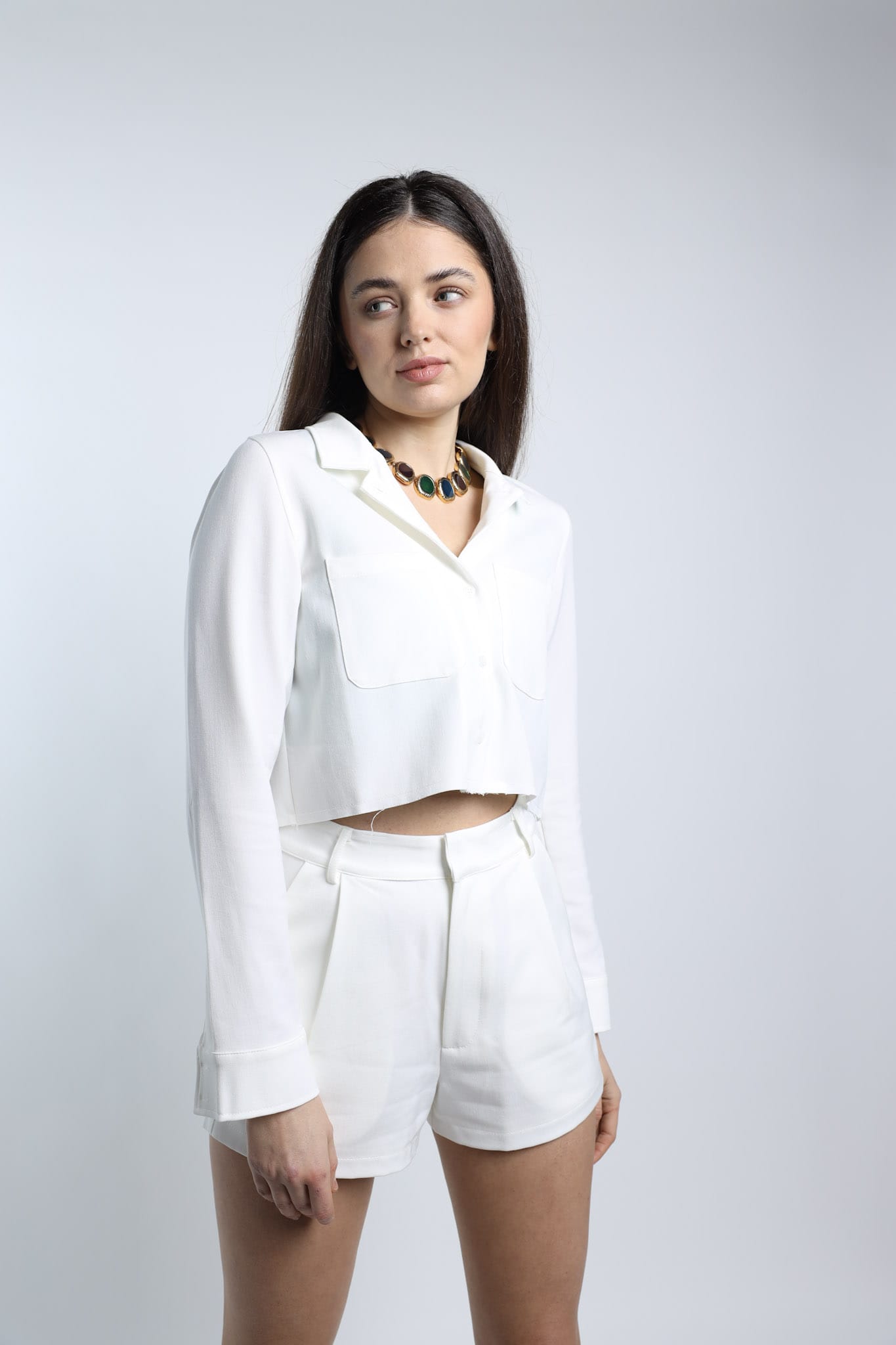 Sylc Designs Womens White Cotton Shorts