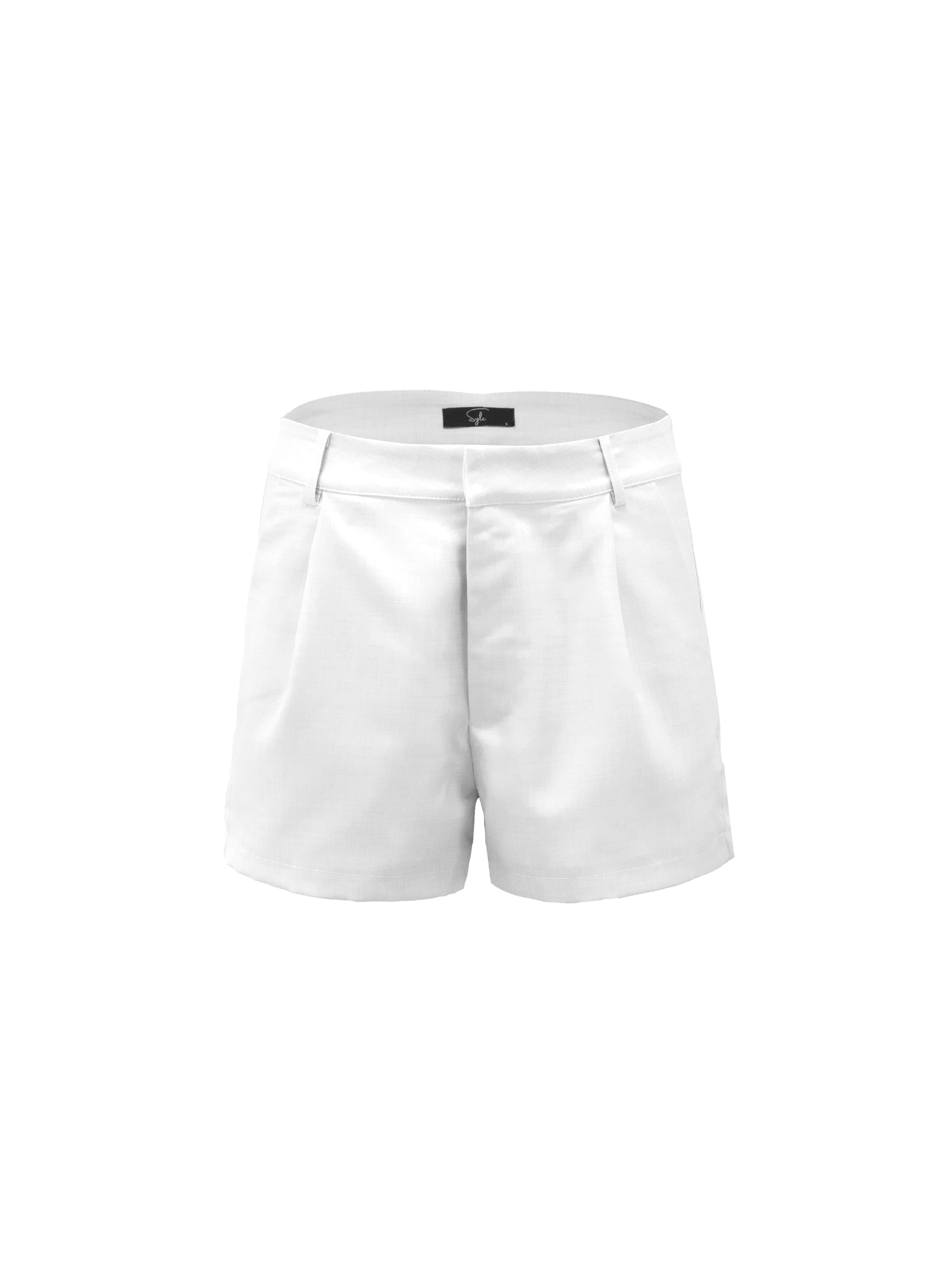 Sylc Designs Womens White Cotton Shorts