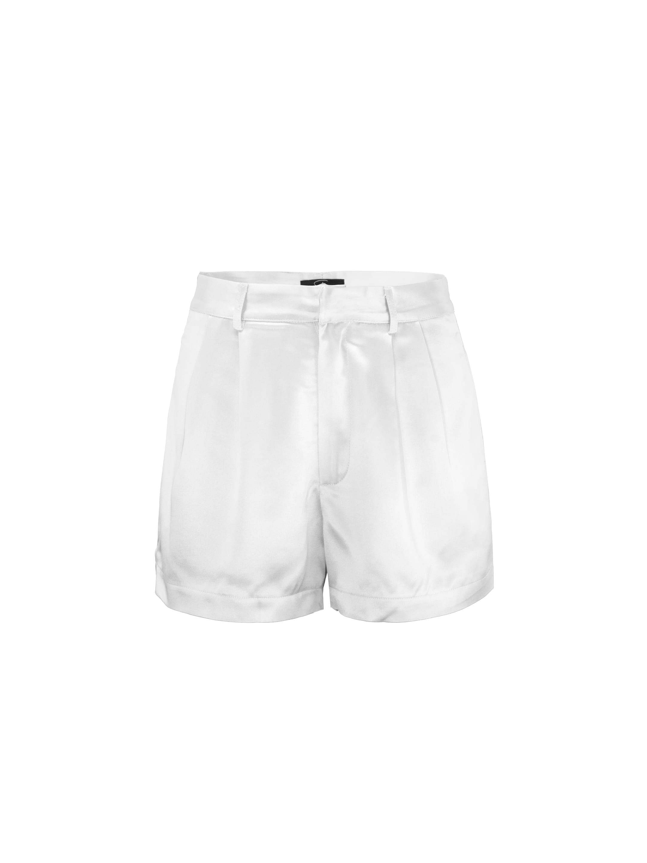 Sylc Designs Womens White Satin Shorts