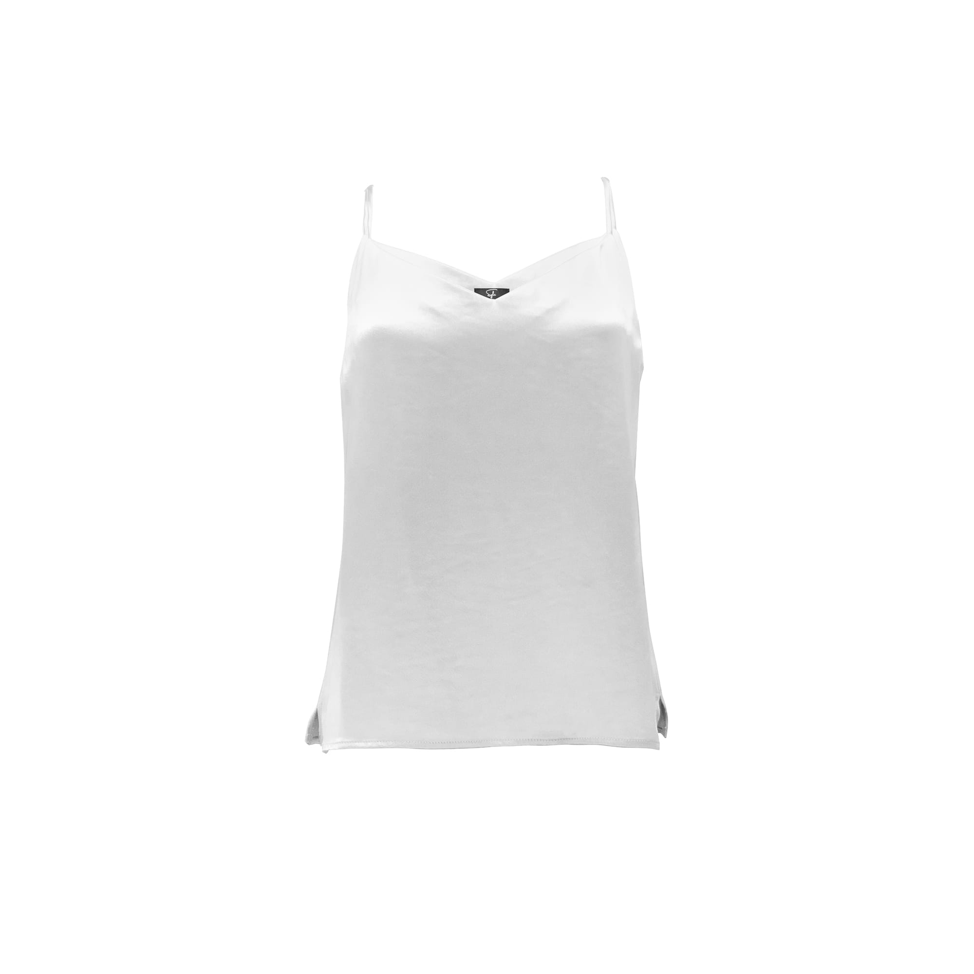 Sylc Designs Womens White Satin Tank Top