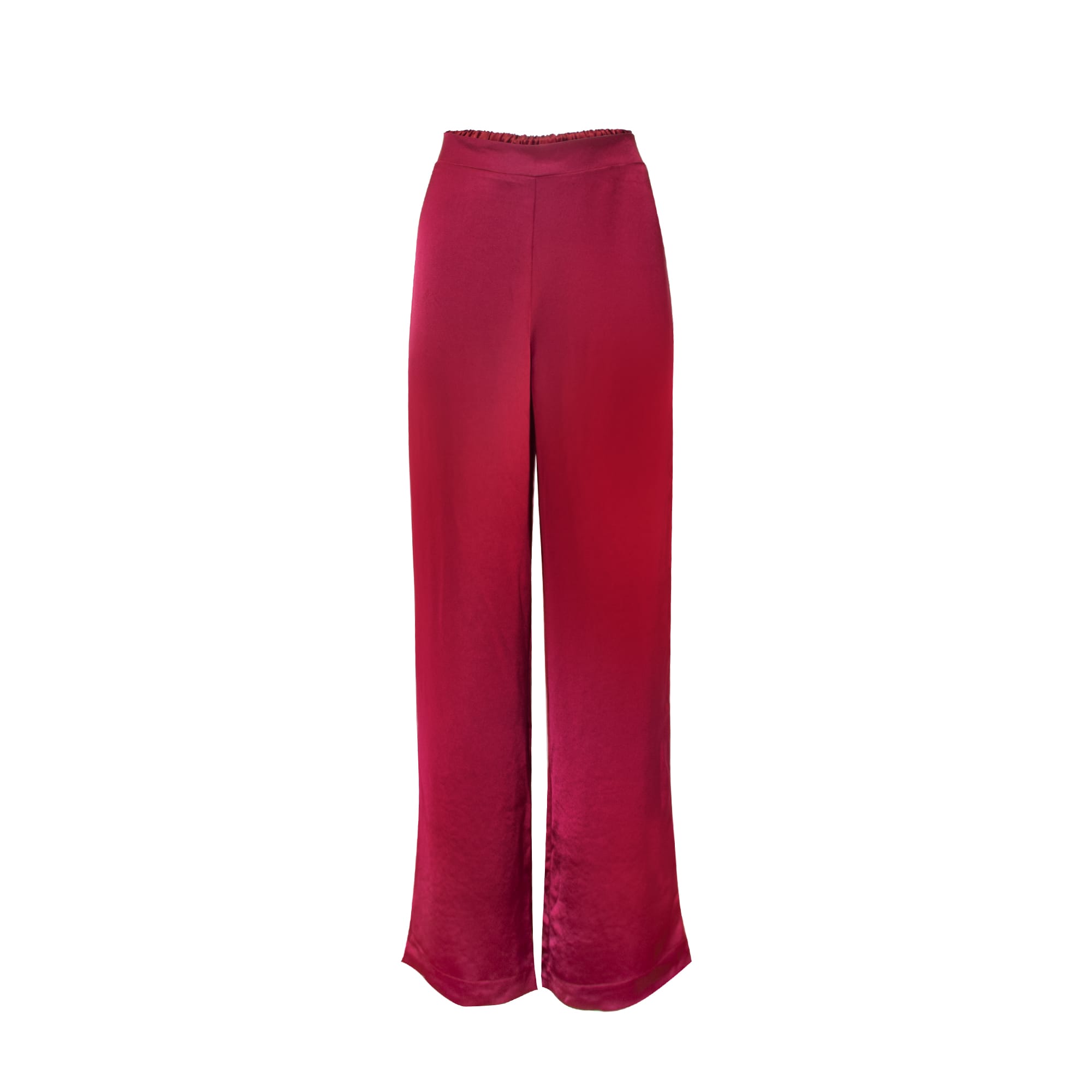 Sylc Designs Womens Wine Satin Pants